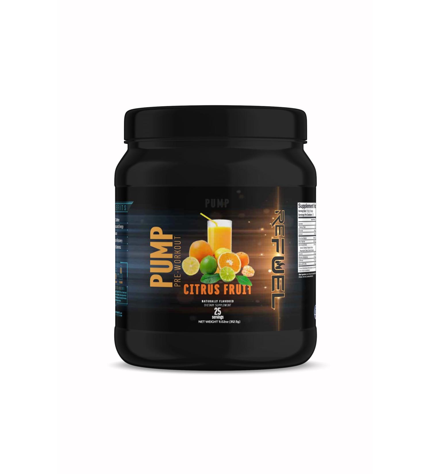 ReFUEL Pump Pre-Workout Powder 312.5g Citrus Fruit - Buy Online on GoSupps.com