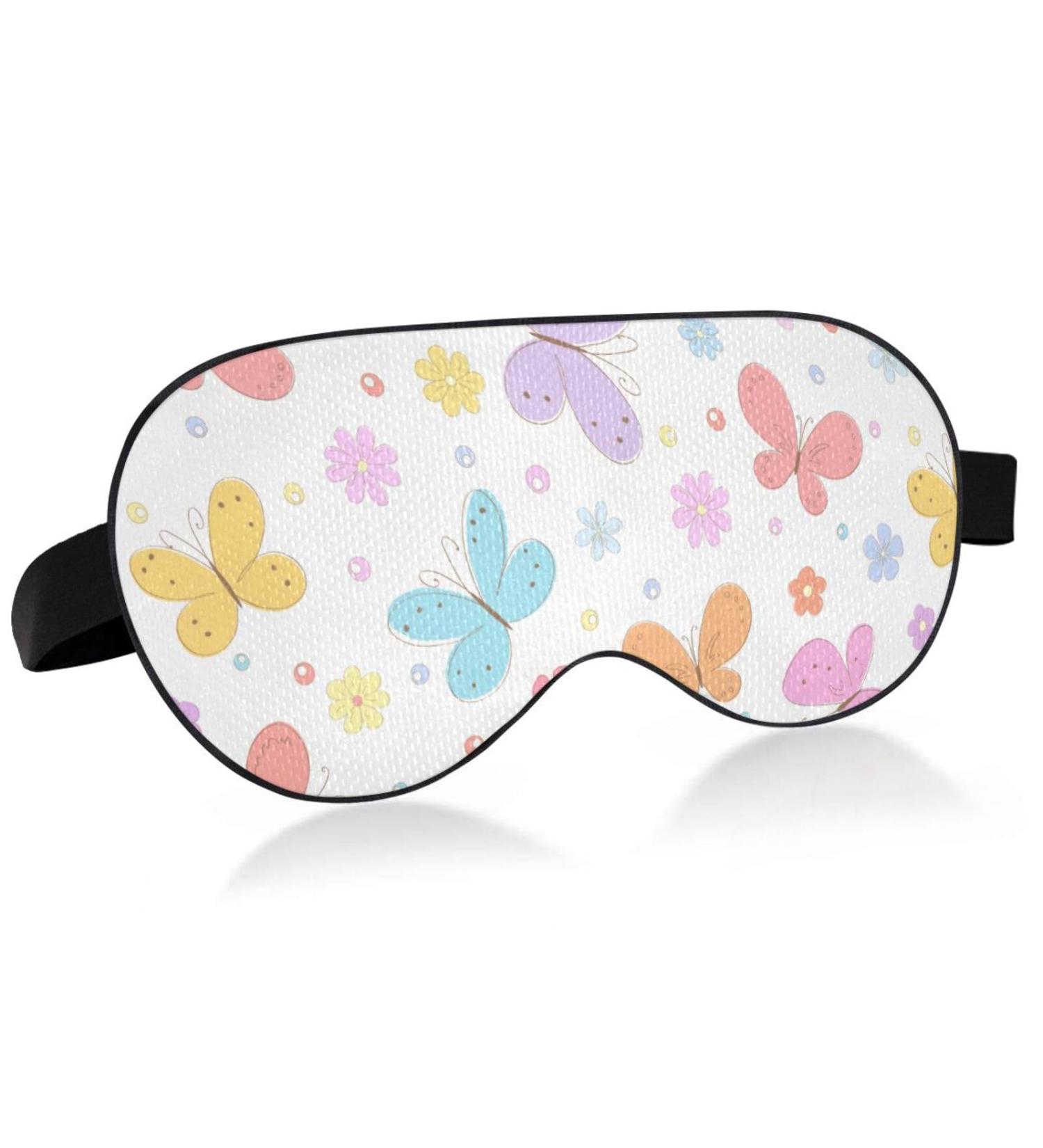 Haskirky Light Blocking Eye Mask for Adults | Breathable & Adjustable | Perfect for Travel, Yoga, Meditation | Cartoon Butterfly Design - Buy Online on GoSupps.com