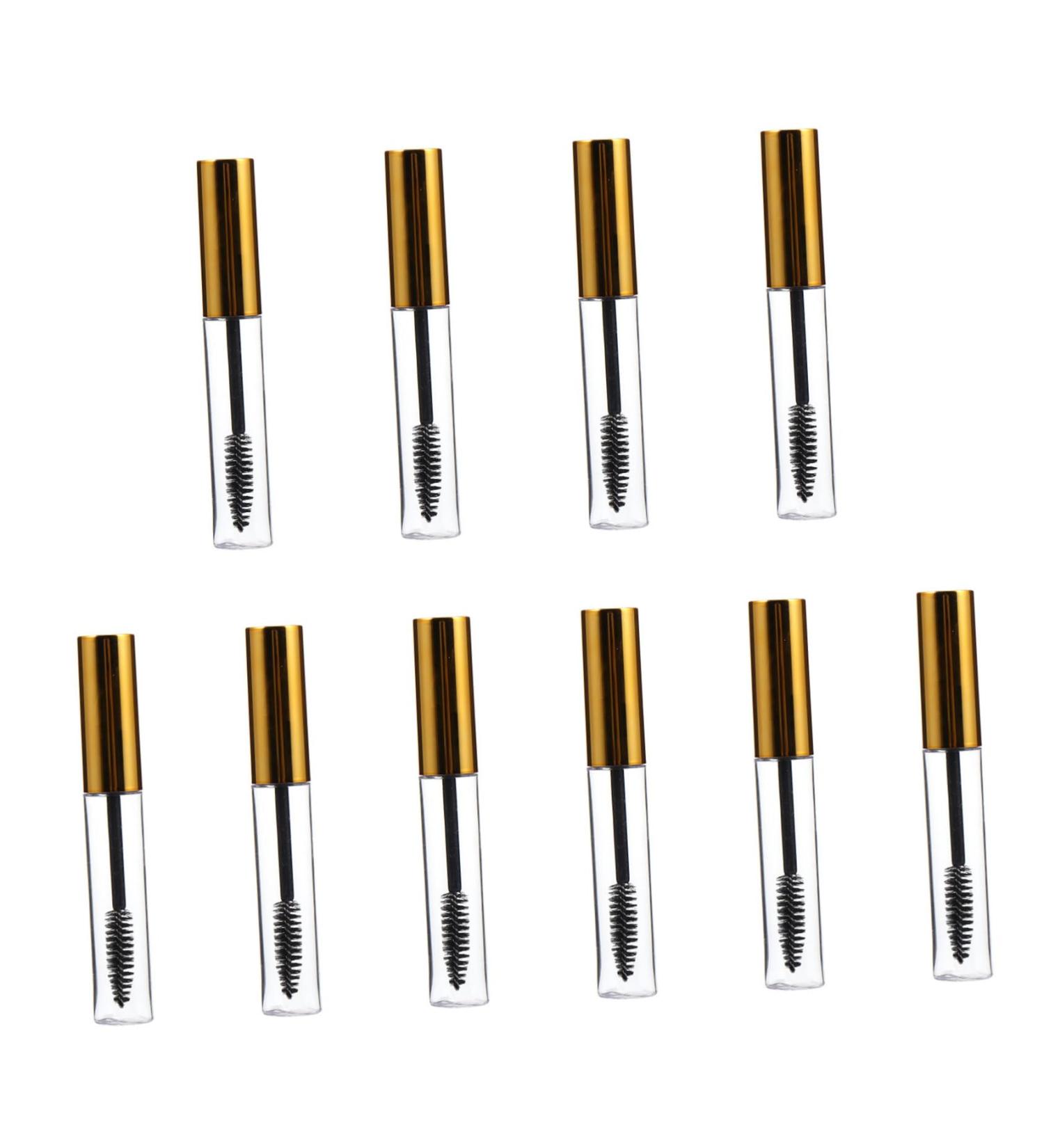 FOMIYES 10pcs Mascara Bottle Eyelash Tubes with Wands Empty Cosmetic Travel Containers Golden Plastic - Buy Online on GoSupps.com