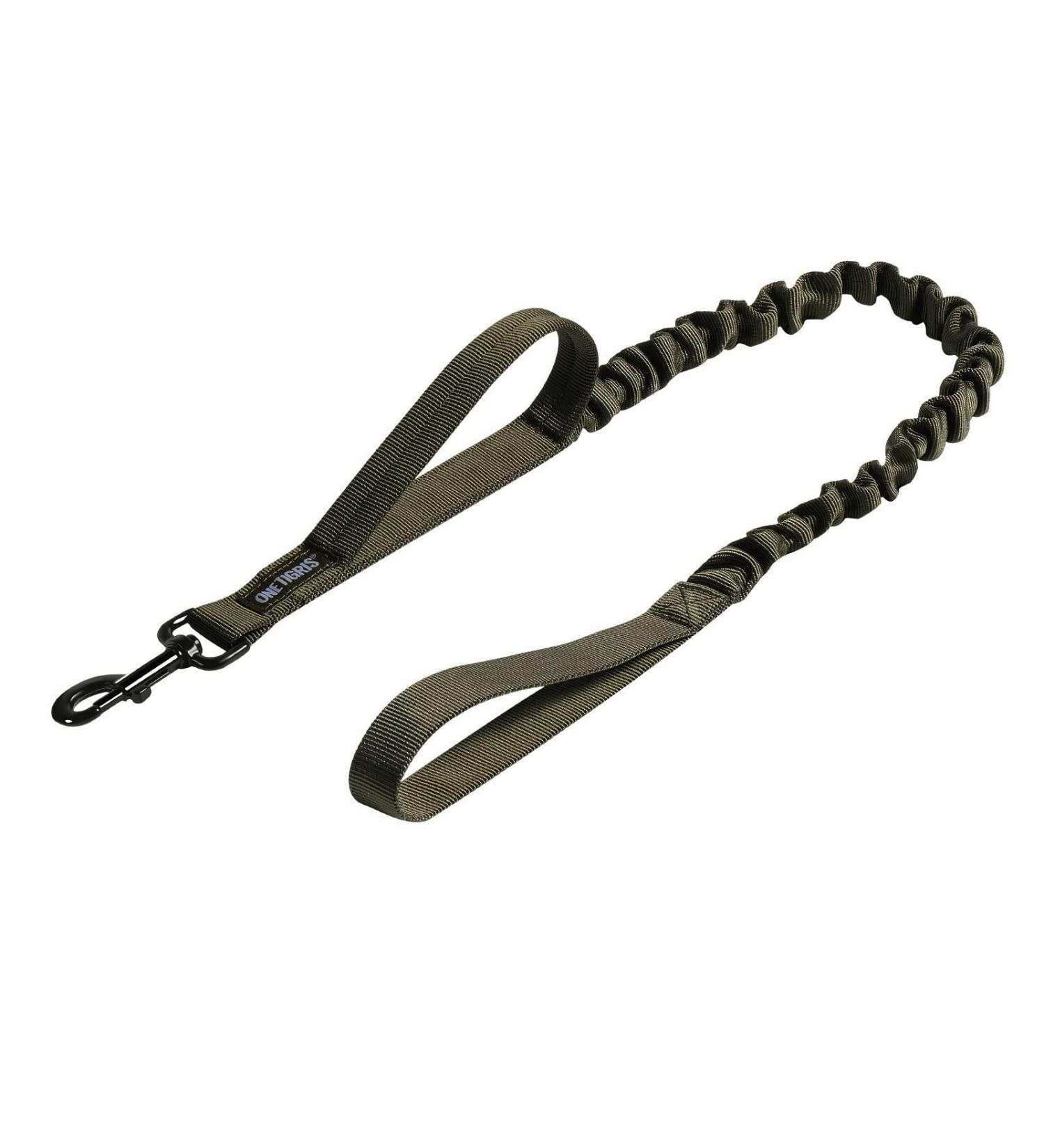 OneTigris Spring Loaded Dog Leash - Adjustable Nylon with Holding Loops (85.1-118.1 cm) - Green | International Shipping Available - Buy Online on GoSupps.com