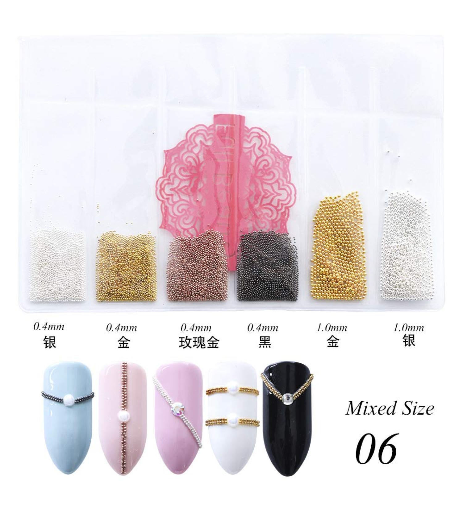 0.4mm Mixed Color 3D Micro Steel Pearl Nail Art Decorations | DIY Caviar Charms & Studs for Perfect Manicure - Buy Online on GoSupps.com