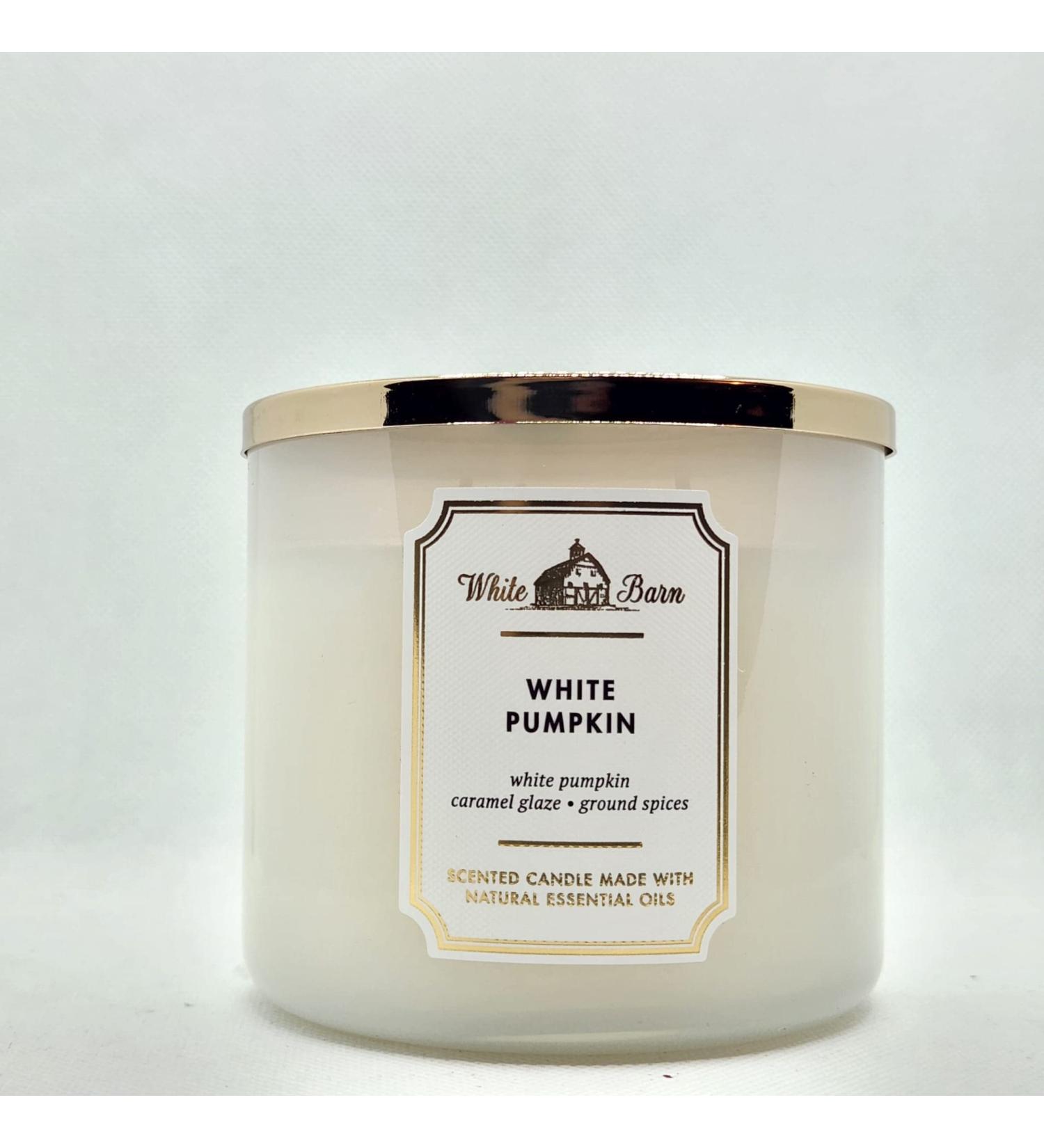 Bath & Body Works White Barn 3-Wick Candle w/Essential Oils - 14.5 oz - New Core Scents! (White Pumpkin)