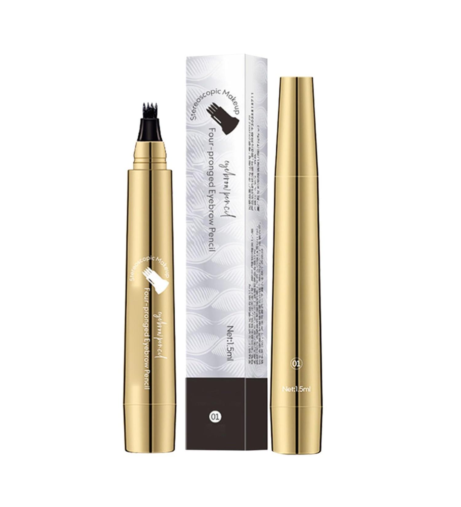 Eyebrow Pencil Liquid Eyebrow Pen Eyebrow Pencil with 4 -Fork Tip Applicator Microblade Eyebrow Pen Liquid Eyebrow Pen (BK) - Buy Online on GoSupps.com