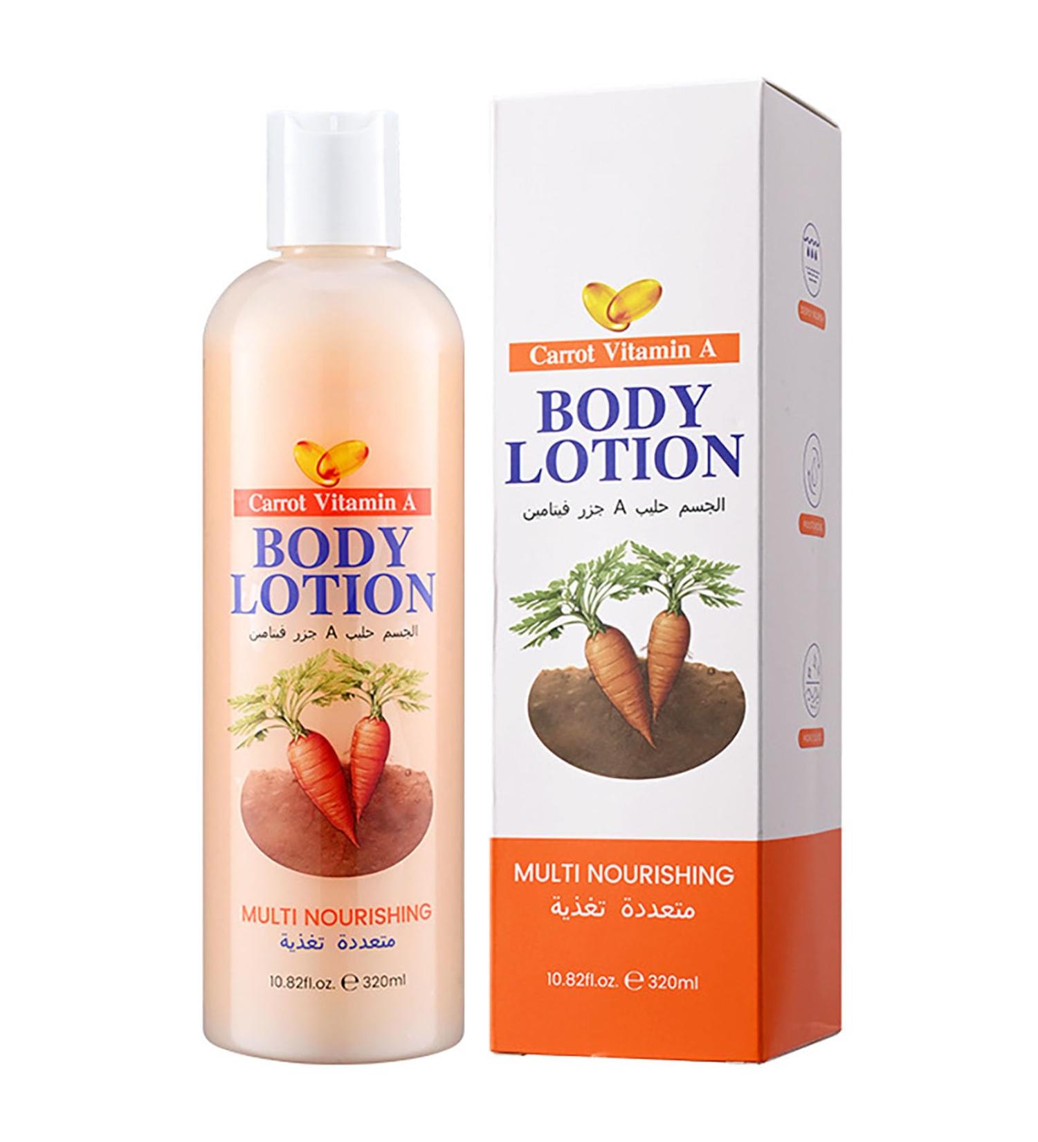 Carrot Moisturizing Body Lotion for Dry Skin Hydrating & Firming Body Cream with Carrot Vitamin A for Women Hand and Body Moisturizer Non-Greasy Refreshing Quickly Absorbed 320ml/ 10.82 Oz - Buy Online on GoSupps.com