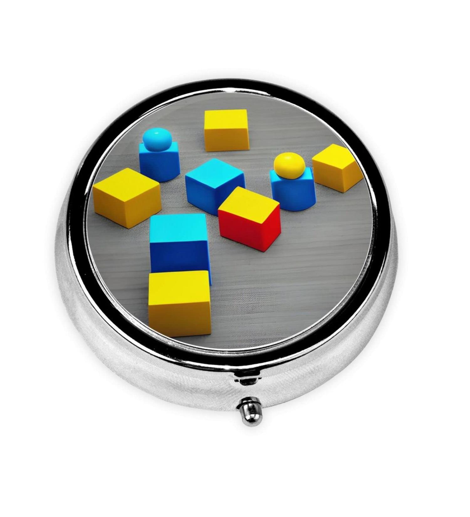 Colorful Round Pill Box Organizer | 3 Compartment Portable Travel Pill Box for International Shipping - Buy Online on GoSupps.com