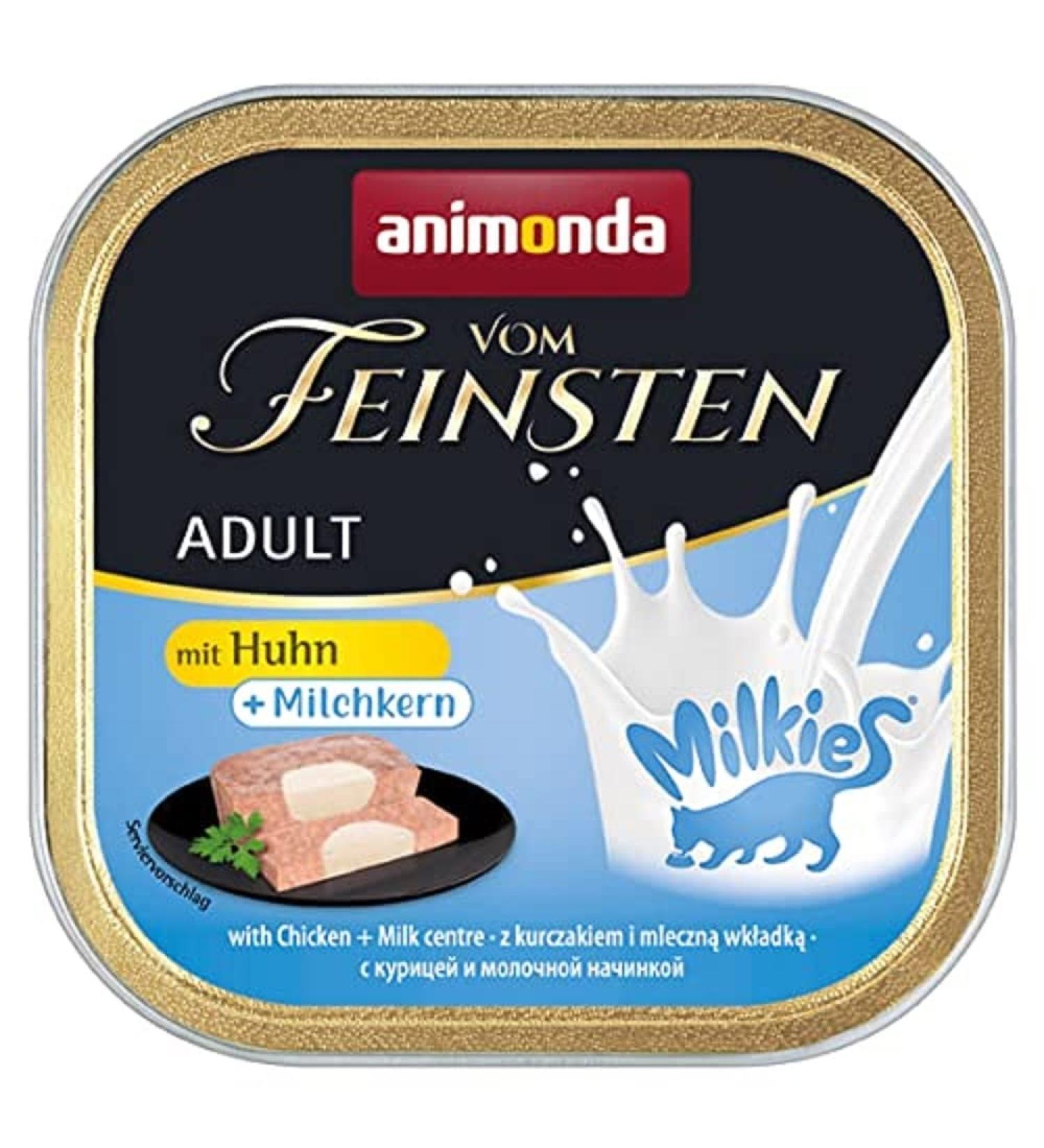animonda Vom Feinsten Adult cat food wet food for adult cats with chicken + milk core 32 x 100 g