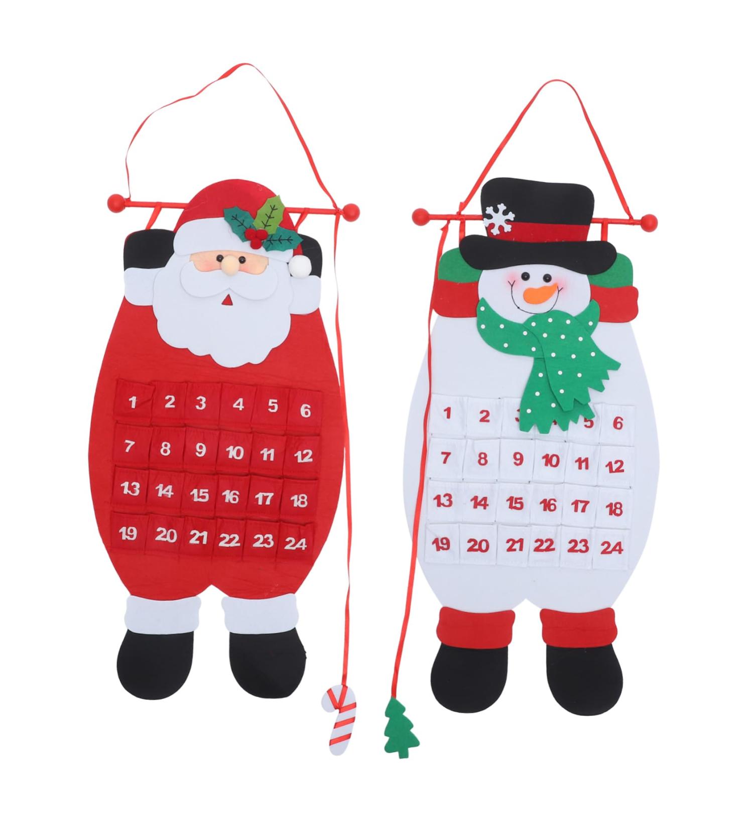 Cabilock Christmas Advent Calendar 2pcs Calendar Christmas Tree Hanging Ornament Christmas Countdown 3d Accessories - Buy Online on GoSupps.com