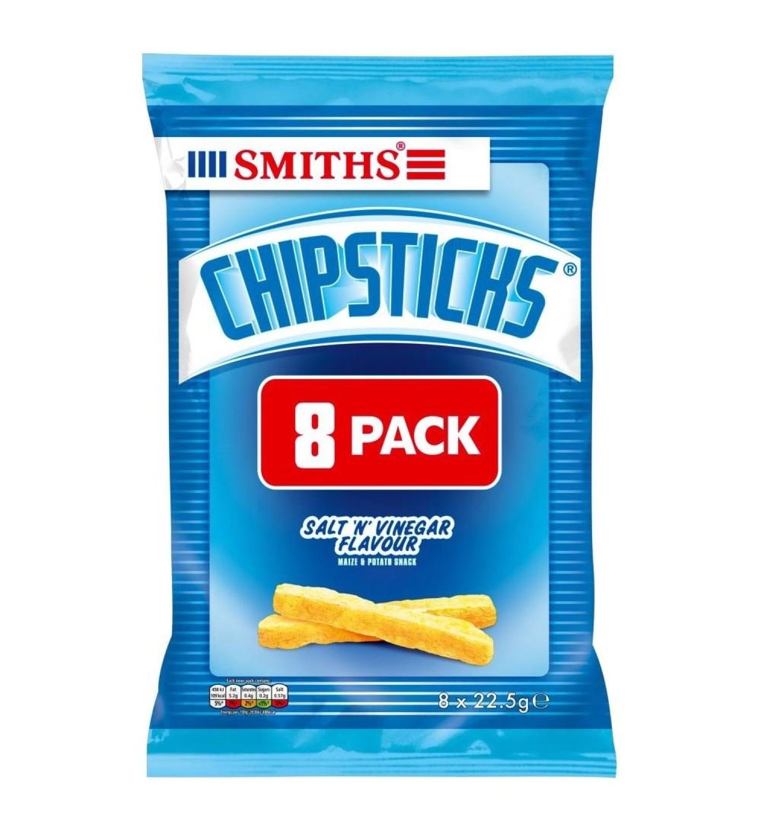 Walkers Chipsticks Walkers Smith - Salt and Vinegar (8 x 22 g) - Pack of 2