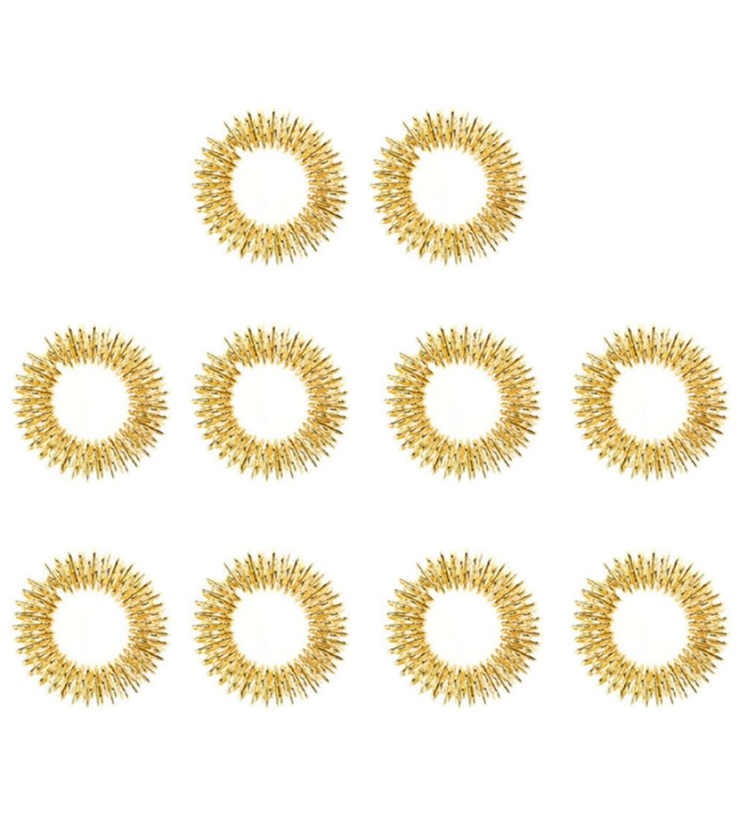 Buy Finger Massage Rings - Sensory Hand Acupressure Massager | Golden Finger Massager for Relaxation & Stress Relief - International Shipping - Buy Online on GoSupps.com