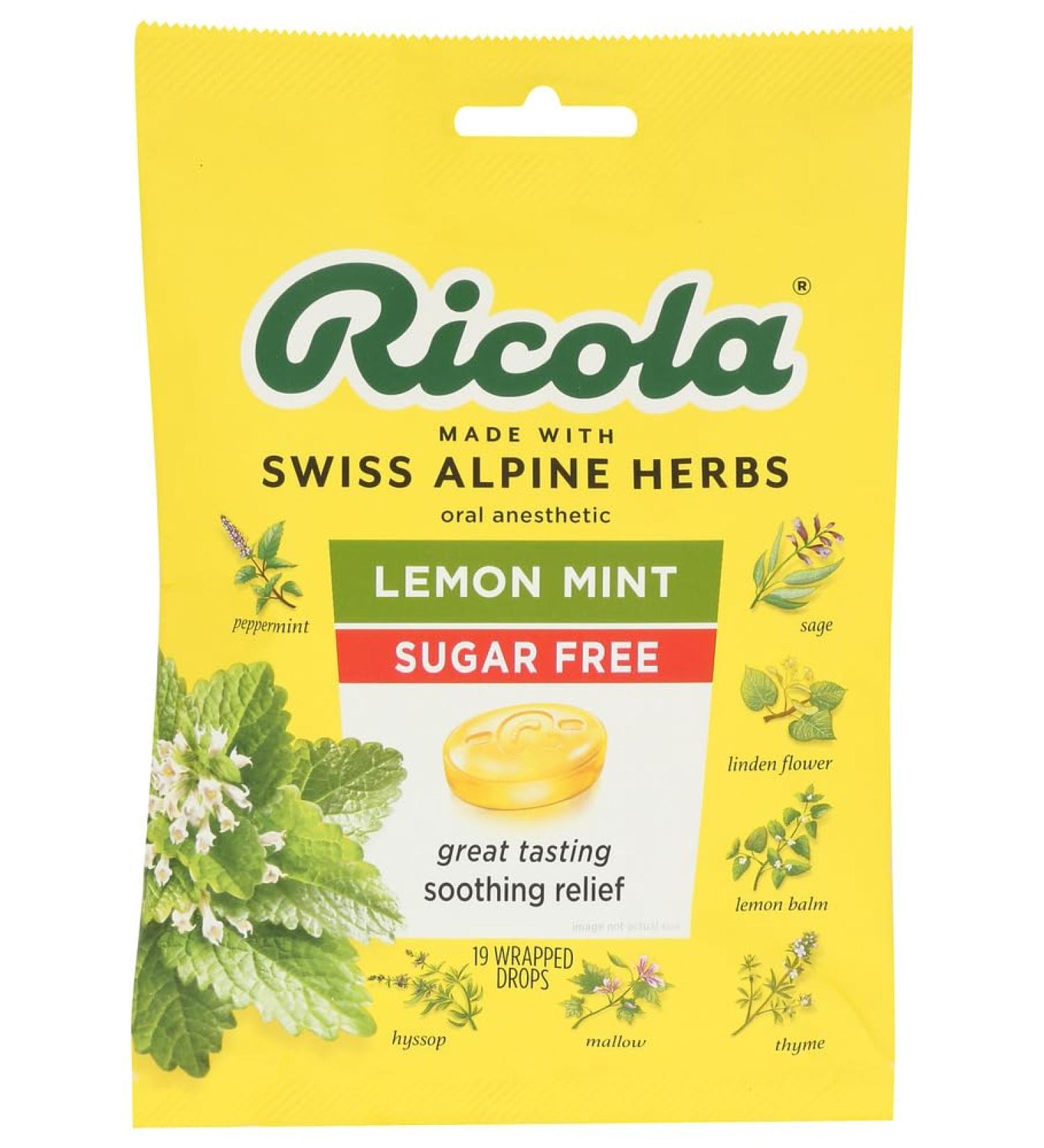 Buy Ricola Throat Drops Sugar Free Lemon Mint #19 - Soothing Relief & Fast Shipping Worldwide - Buy Online on GoSupps.com