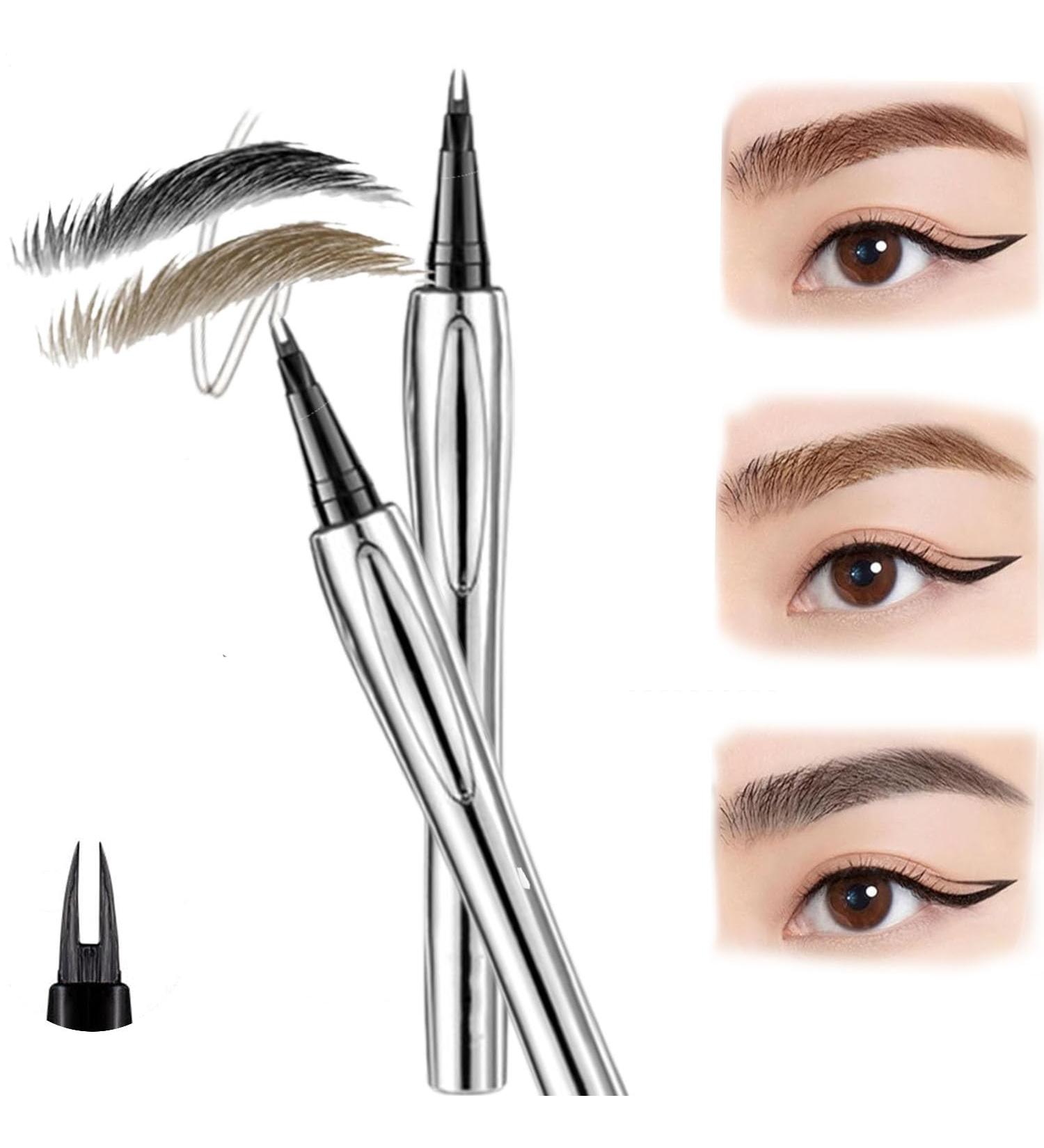 Cooklesa Eyebrow Cooklesa Upgraded Natural Waterproof Eyebrow Pen with Microfine Tip Two-Pronged Eyebrow Pencil Natural Waterproof Eyebrow Pen With Microfine Tip Cooklesa Eyebrow Pencil (Black+Gray) - Buy Online on GoSupps.com