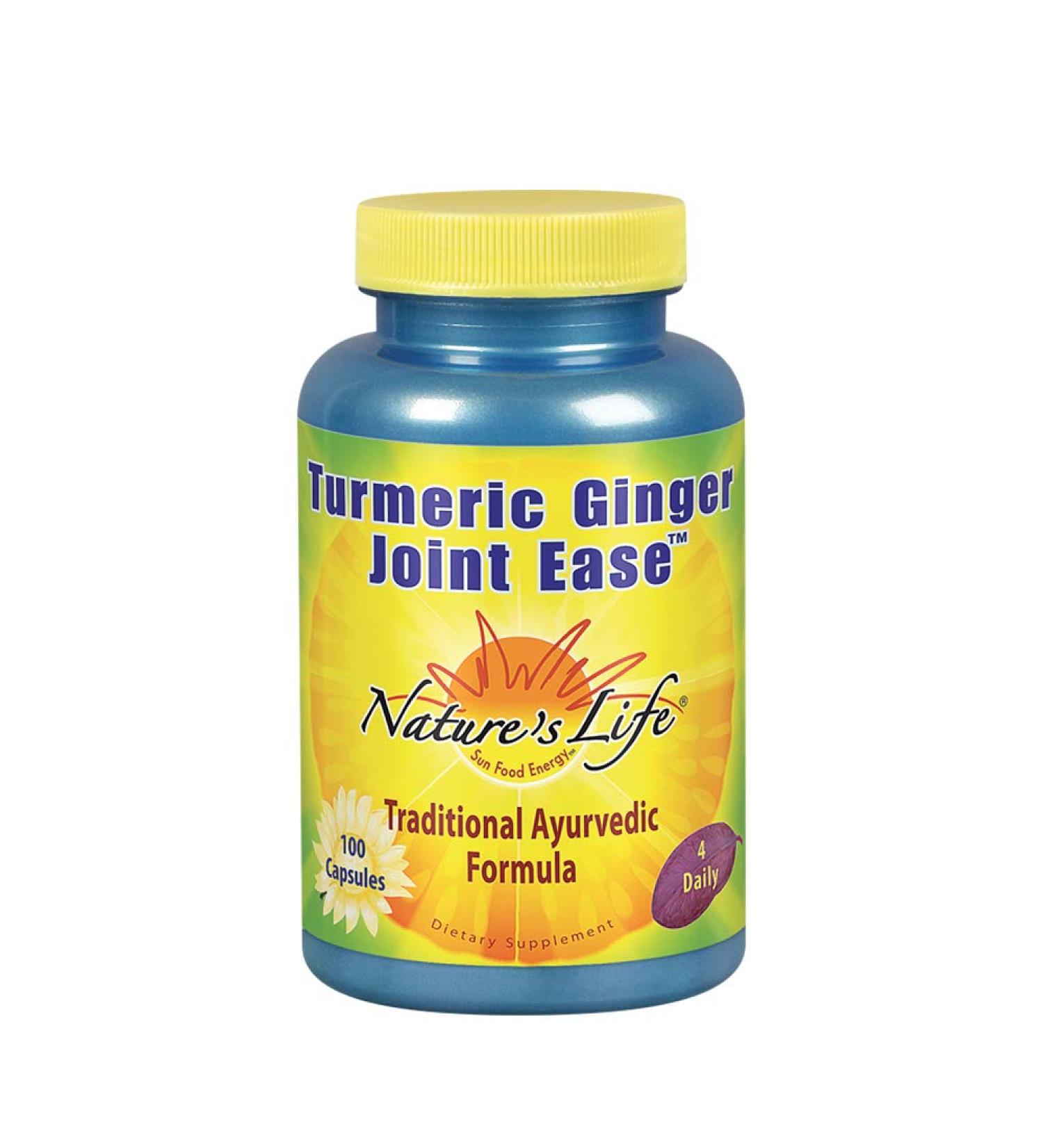 Nature's Life Turmeric Ginger Joint Ease - 100 Capsules for Pain Relief & Mobility - Buy Online on GoSupps.com
