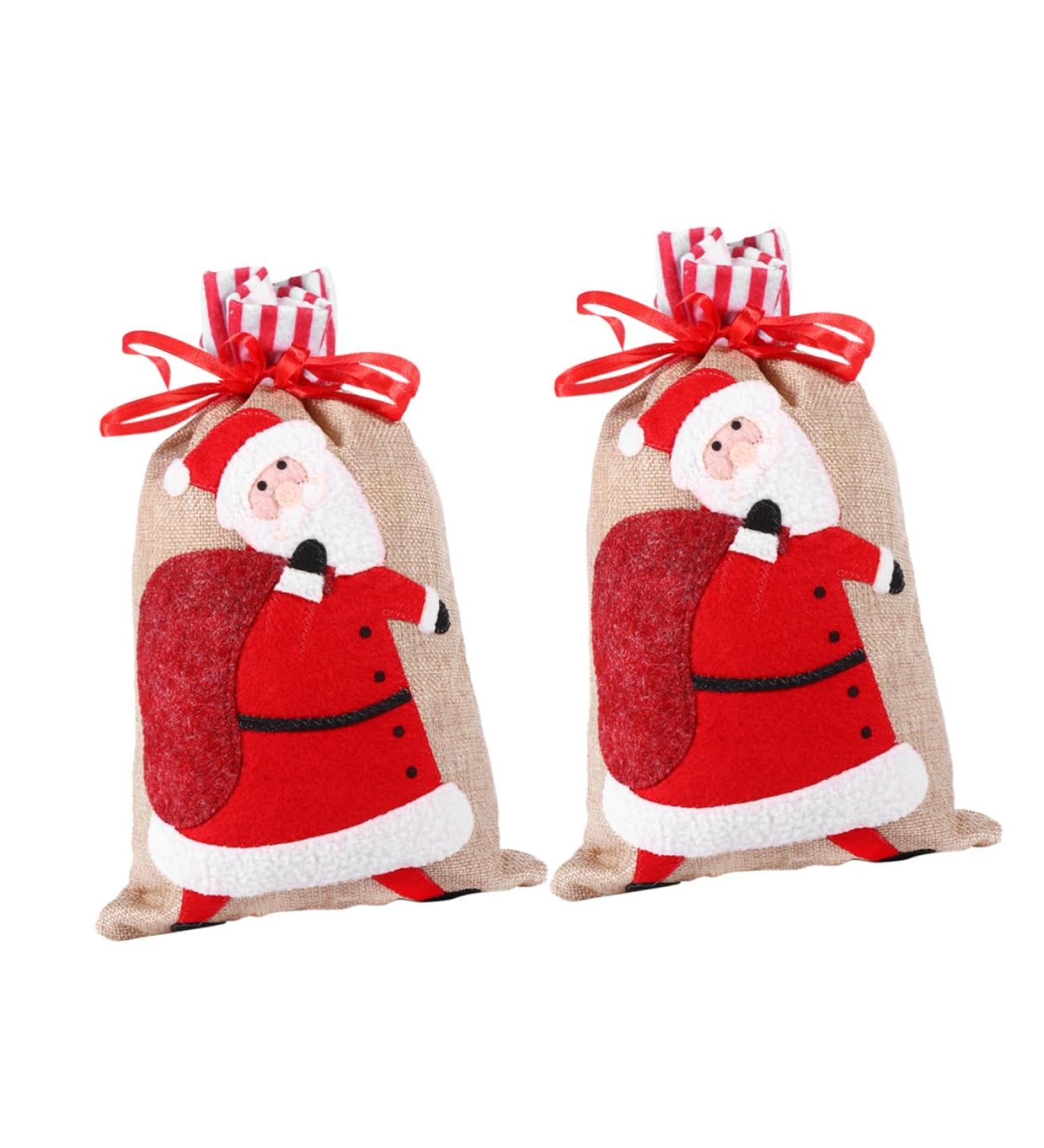 Healeved 2 Pcs Christmas Storage Bag Candy Bags Christmas Burlap Bags Candy Drawstring Bag Christmas Bag 30X18CM As Shown - Buy Online on GoSupps.com