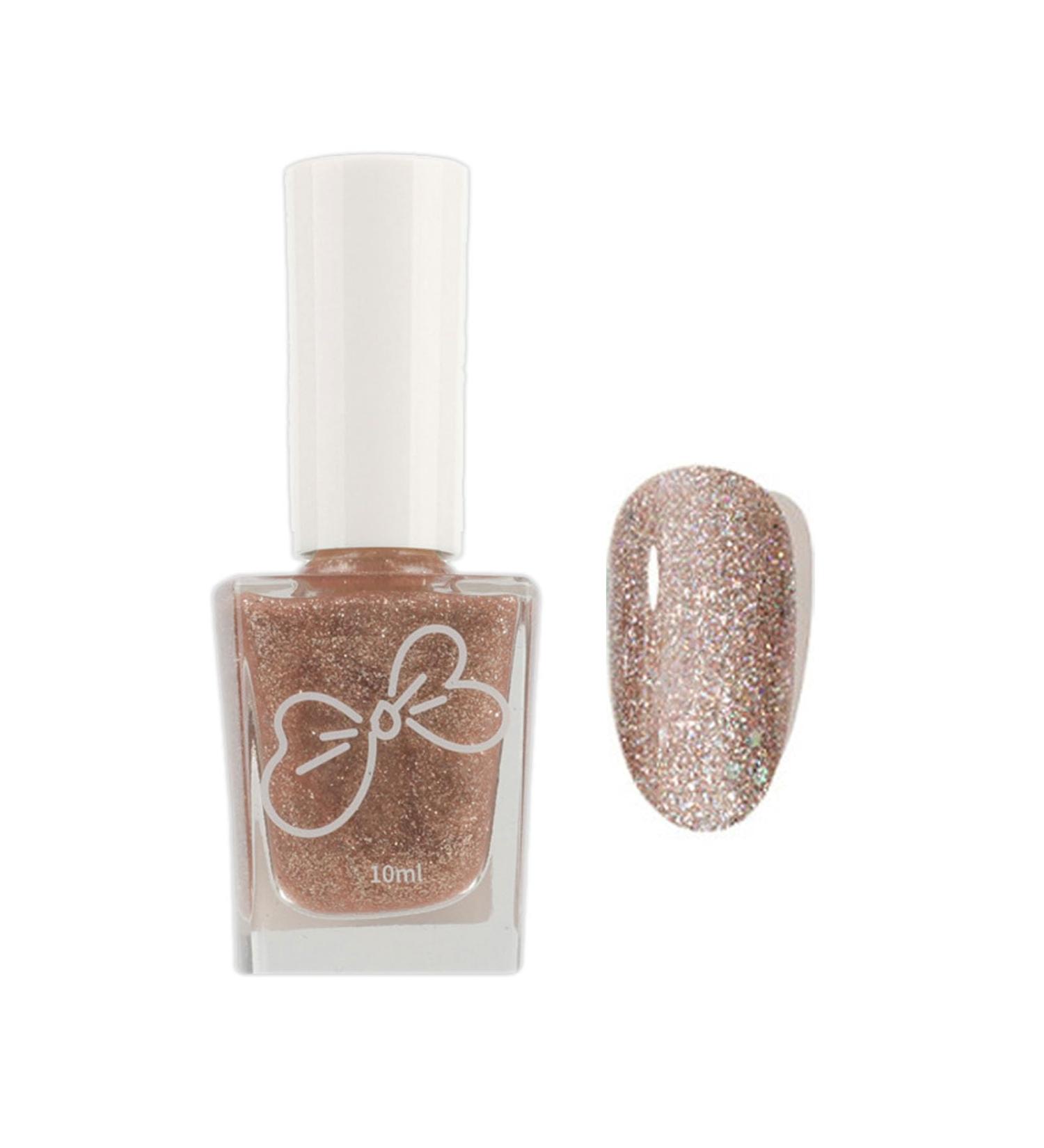 Glitter Nail Polish Champagne Golden Holographic Quick Dry Nail Varnish Shimmering Shining Long Lasting No Need Cure Large Volume 10ML Nail Polish DIY Nail Art Gift for Women & Girls - Buy Online on GoSupps.com