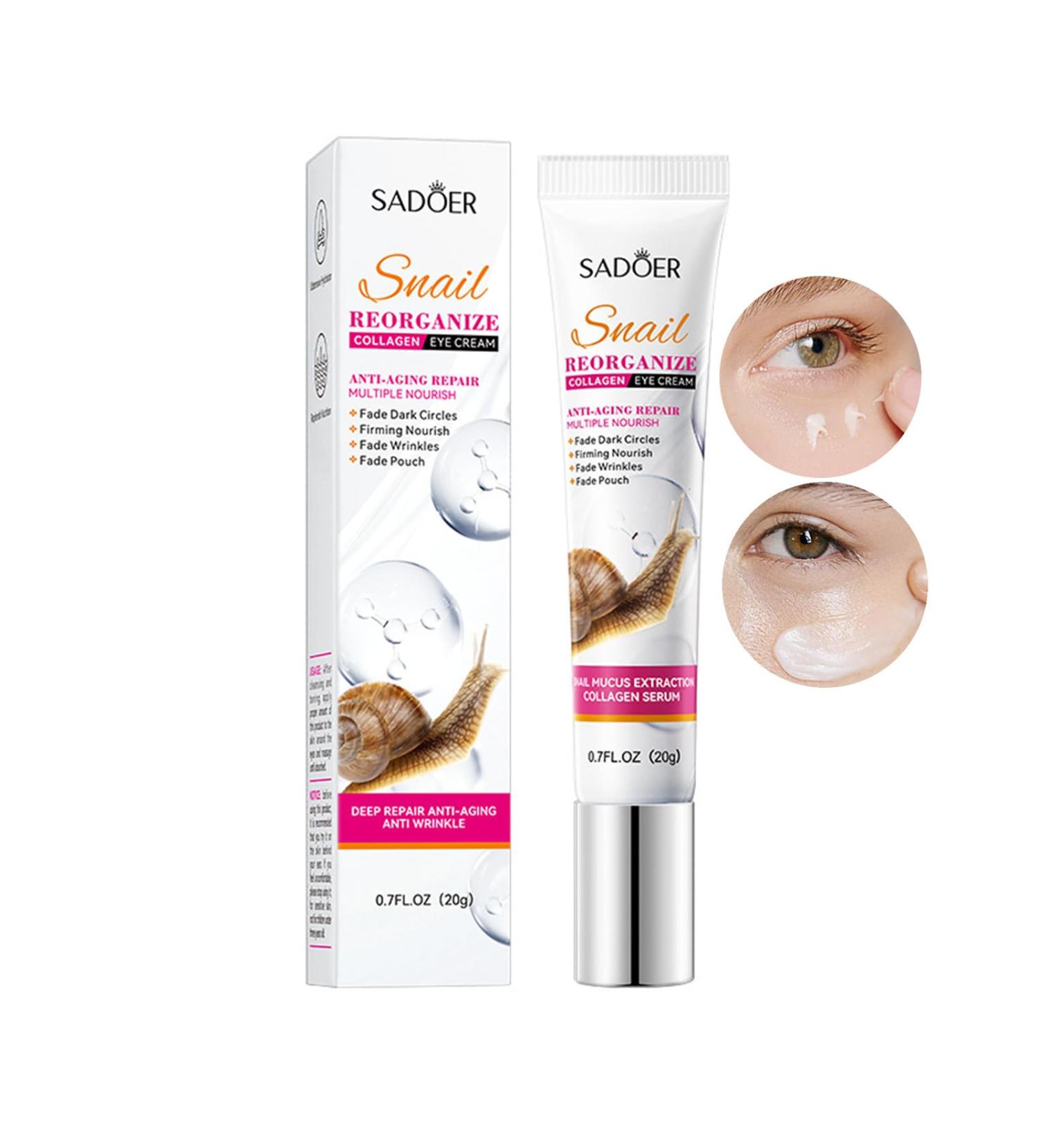 Snail Repair Eye Cream - Anti-Aging Hydrating Dark Circle Reducer with Snail Mucin & Collagen - Buy Online on GoSupps.com