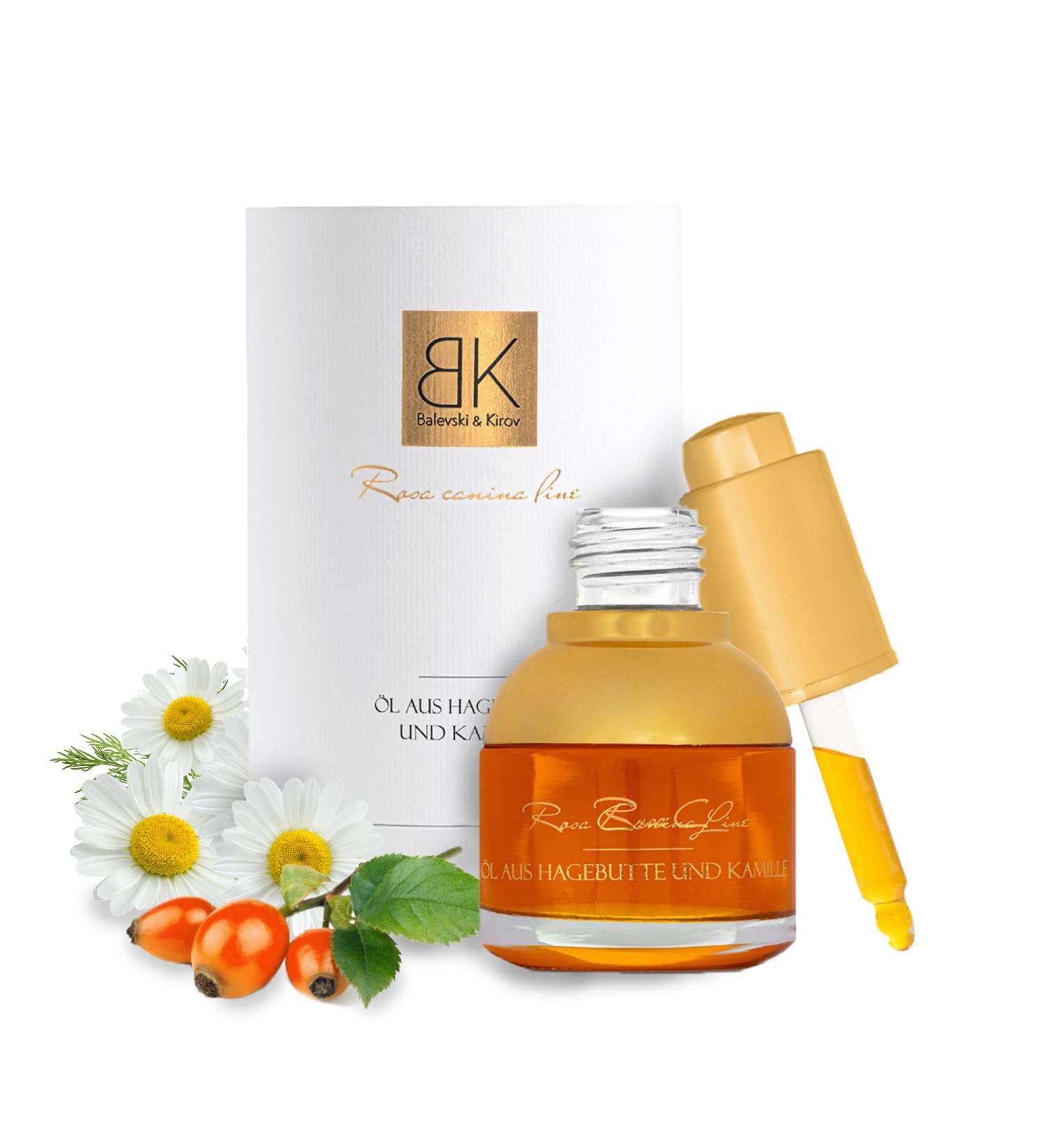 Rosehip Oil Organic Cold Pressed Body and Facial Oil from Rose Hip Natural Anti-Ageing Face Care 30 ml (Rose Hip and Chamomile) - Buy Online on GoSupps.com