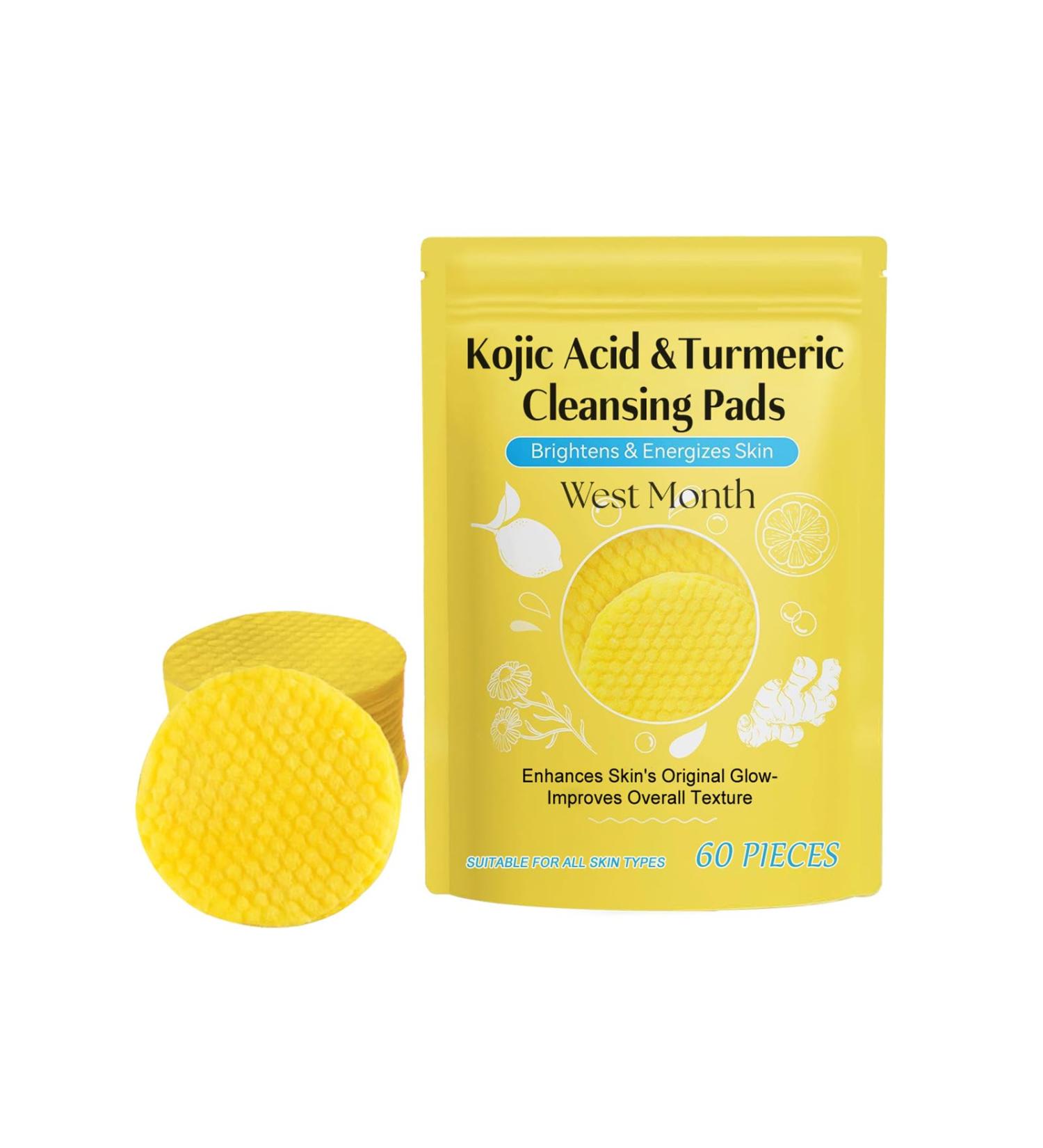 IZBEAUVO Kojic-Acid-Turmeric-Pads-Exfoliating-Cleansing Foam-Refreshing-Hydrating-Cleanser-