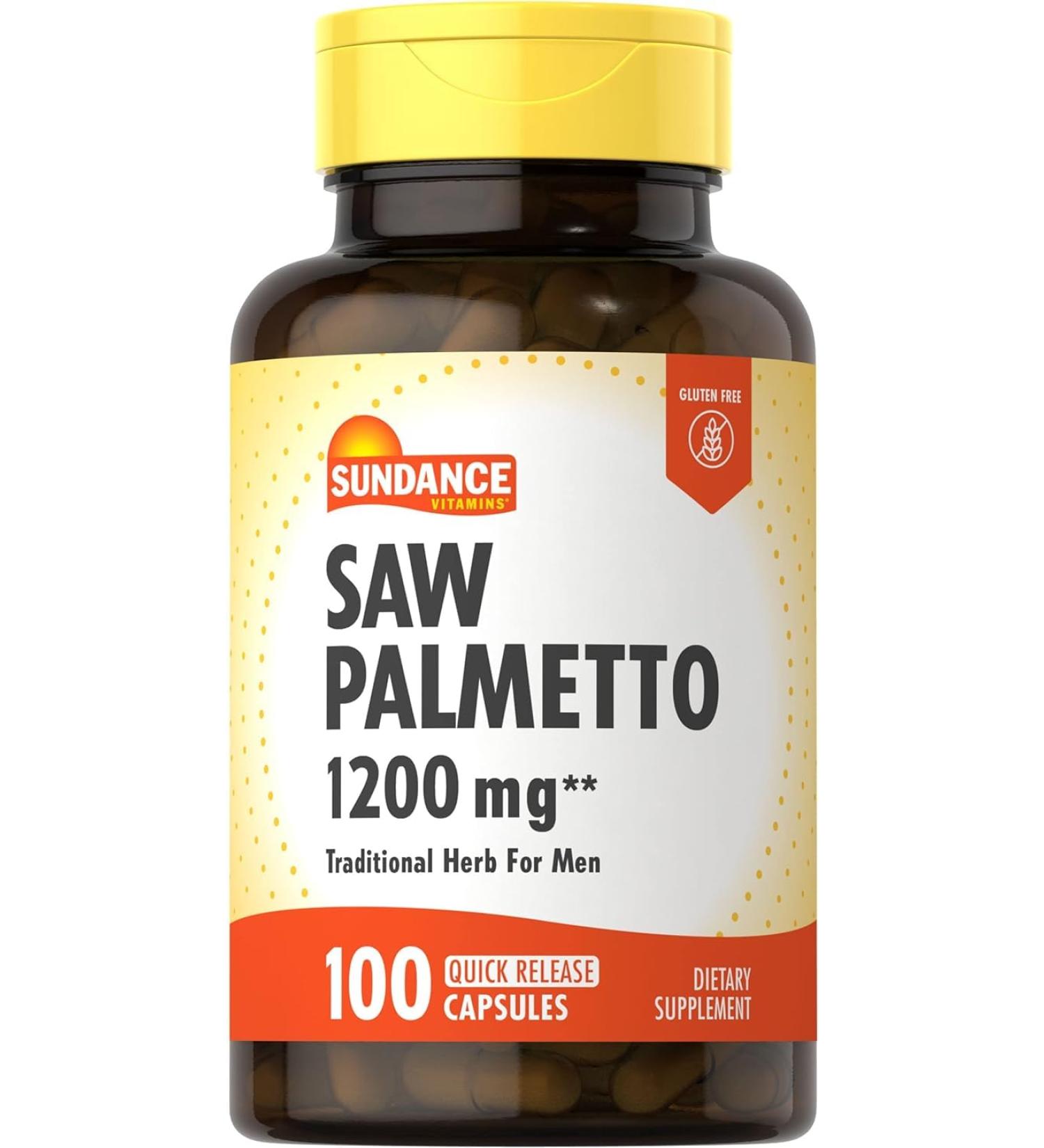 Sundance Vitamins Saw Palmetto 1200 mg - 100 Capsules Pack of 2 - Buy Online on GoSupps.com