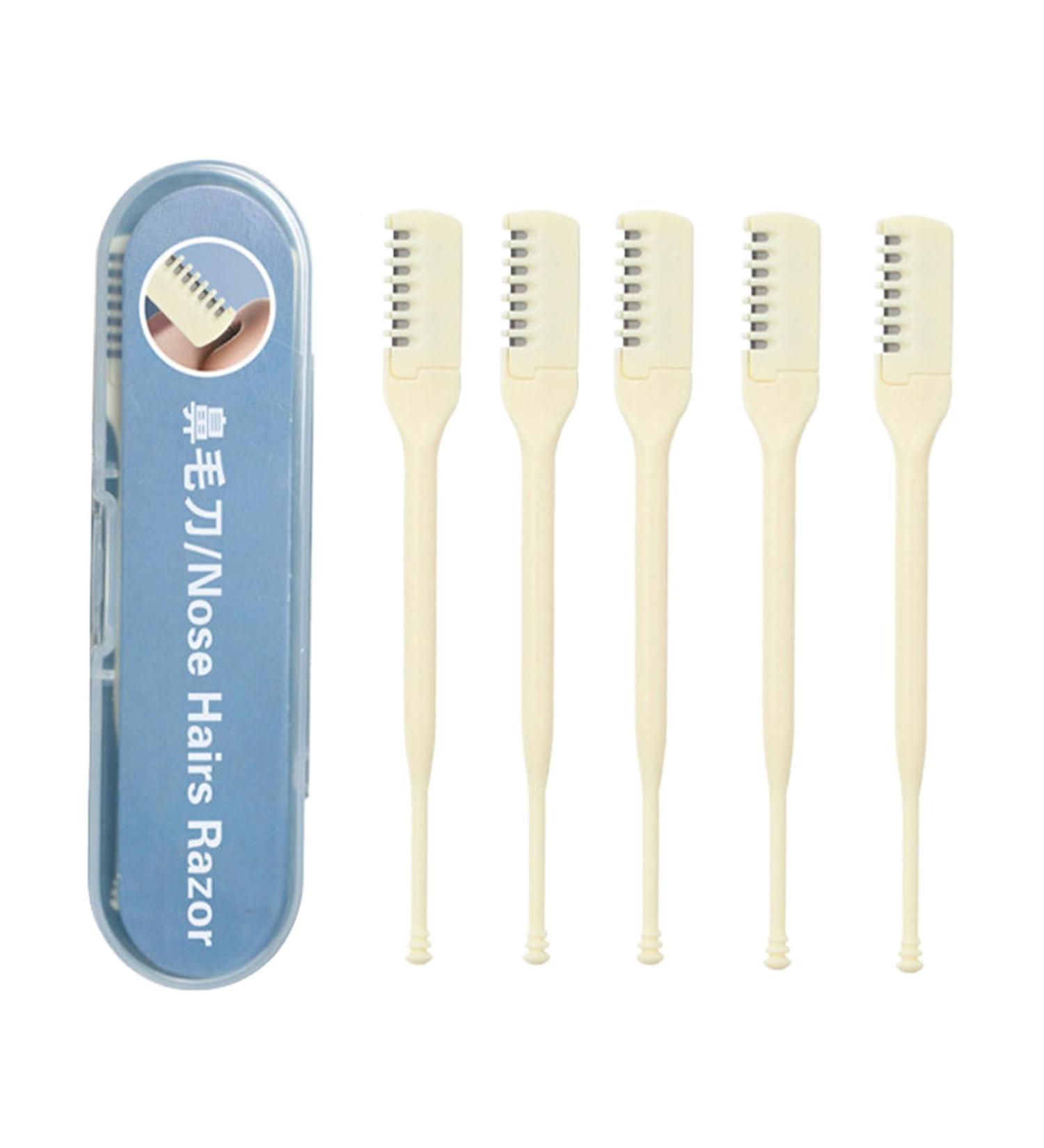 Nose Hair Cutting Guide Manual Nose Hair Trimmer5 Piece Double Sided Nasal Hair Shaver with Earwac Picker Grooming Supplies for Travel College Dormitory Home Business Travel - Buy Online on GoSupps.com