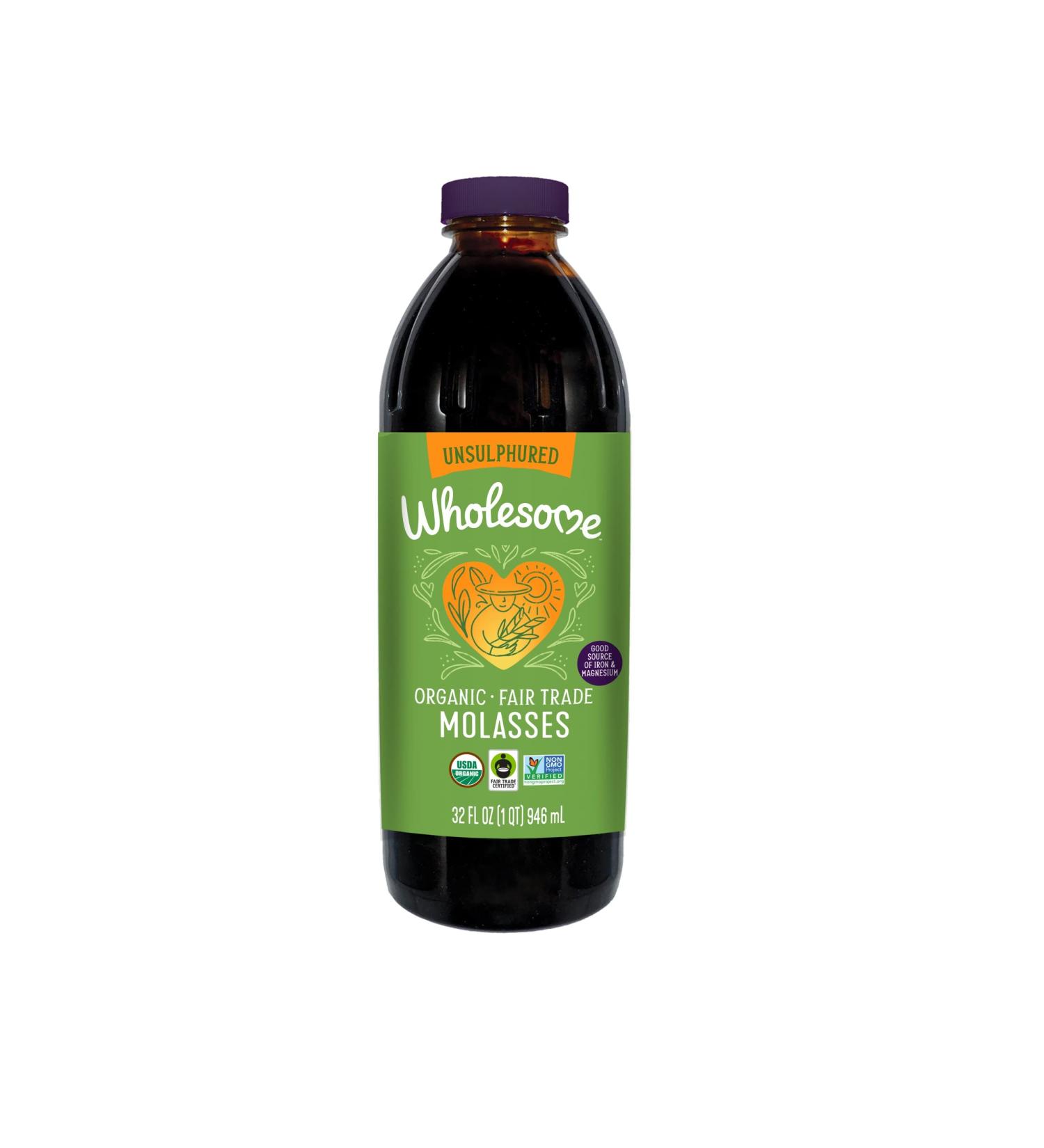 Wholesome Sweeteners Organic Molasses 32 fl oz - Pack of 3 | Certified Organic & Non-GMO - Buy Online on GoSupps.com