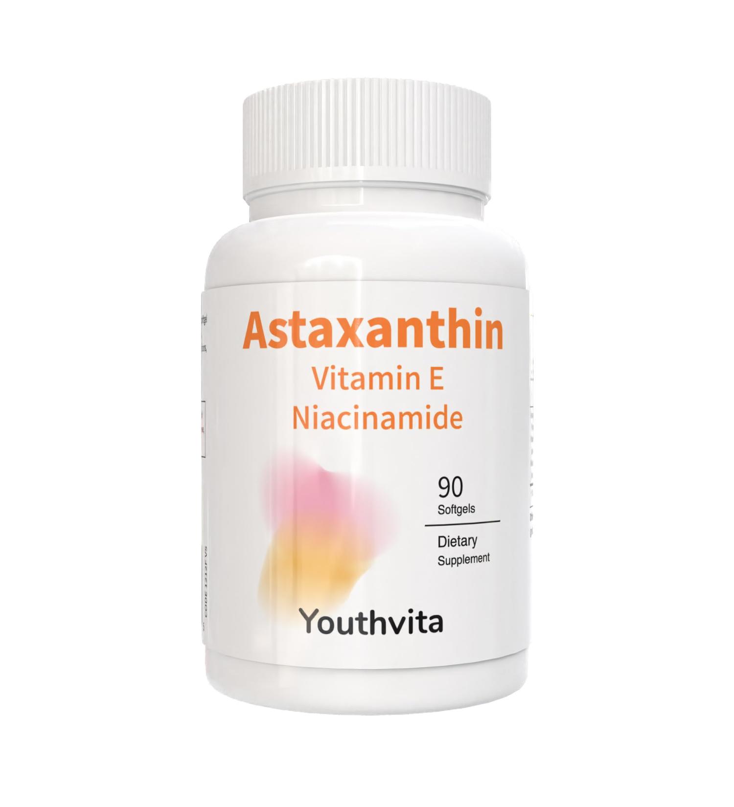 YOUTHVITA Astaxanthin 12mg 90 Softgels 3 Month Supply | Premium Astaxanthin Antioxidant Supplements | Supports Eye Joint & Internal Circulation Health - Buy Online on GoSupps.com