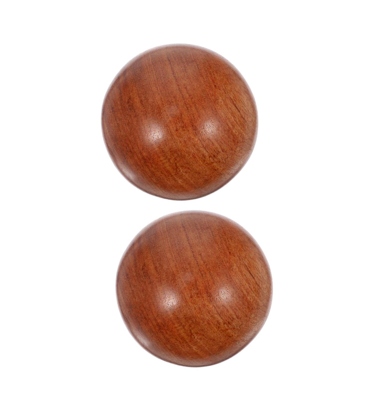 Frcolor 2-Pack Health Massage Balls - Wooden Handballs for Foot Massage - Perfect Fitness Gift | Red Rosewood & Sandalwood (5x5x5cm) - Buy Online on GoSupps.com
