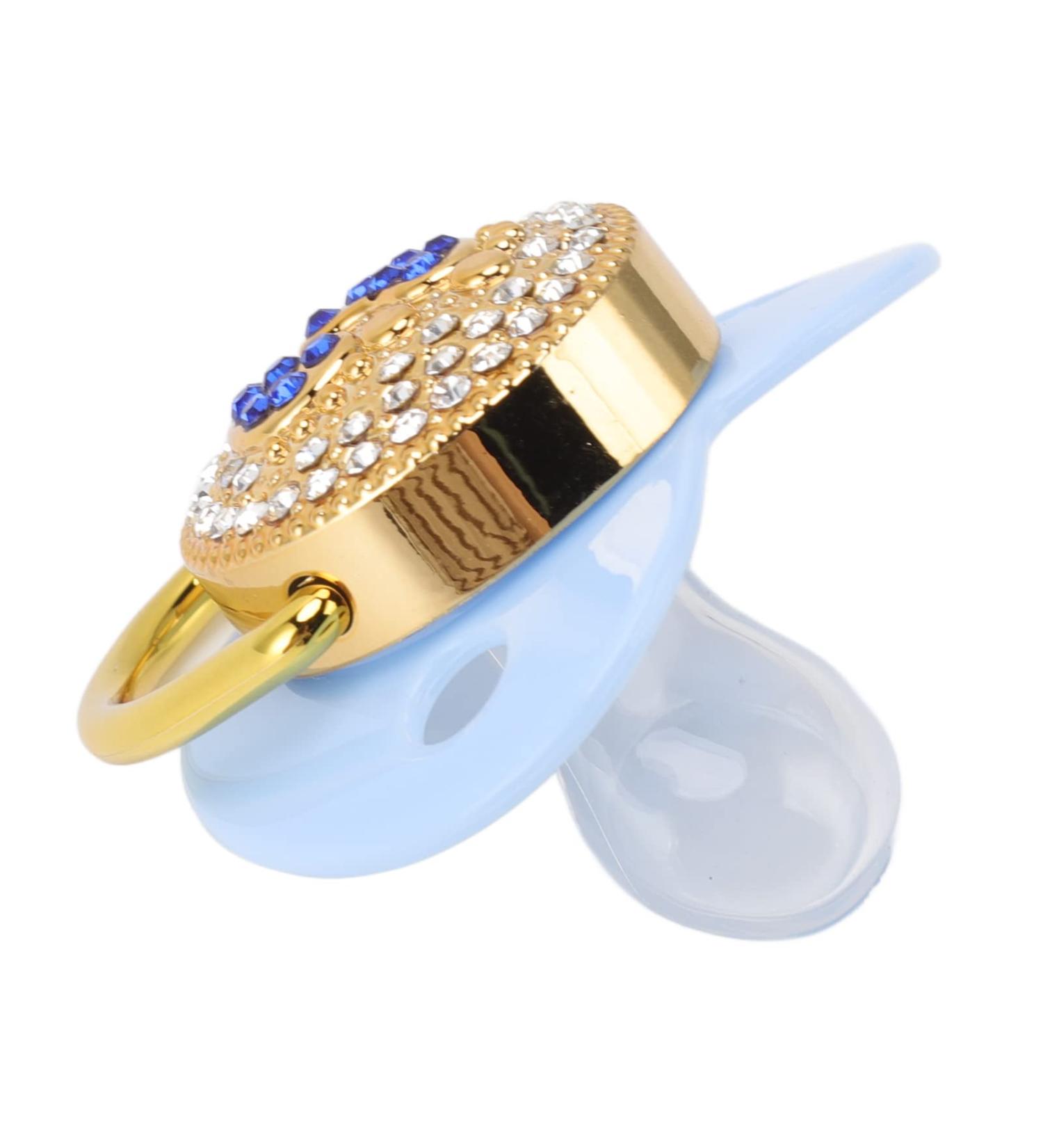 Soft Touch Silicone Baby Pacifier 6-18 Months | Bling Anti-Static Design | Newborn Essentials - M Blue - Buy Online on GoSupps.com