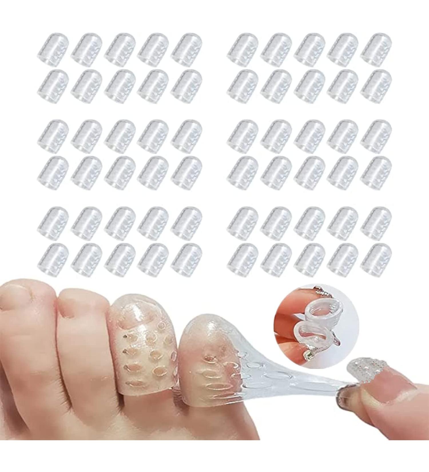 Silicone Anti-Friction Little Toe Protectors - 60pcs for Men & Women | Toe Caps for Corns & Pain Relief - Buy Online on GoSupps.com