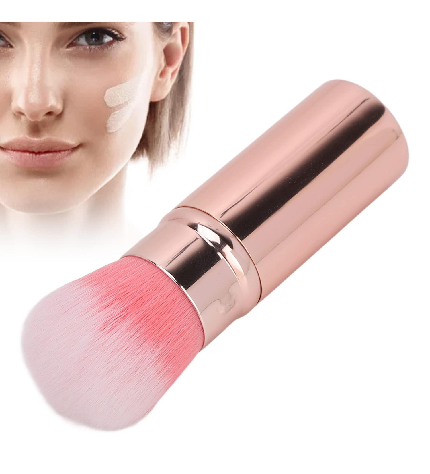 Retractable Makeup Brush - Ergonomic Soft Bristles Cosmetic Tool for Travel | Pink Dustproof Portable Beauty Brush - Buy Online on GoSupps.com