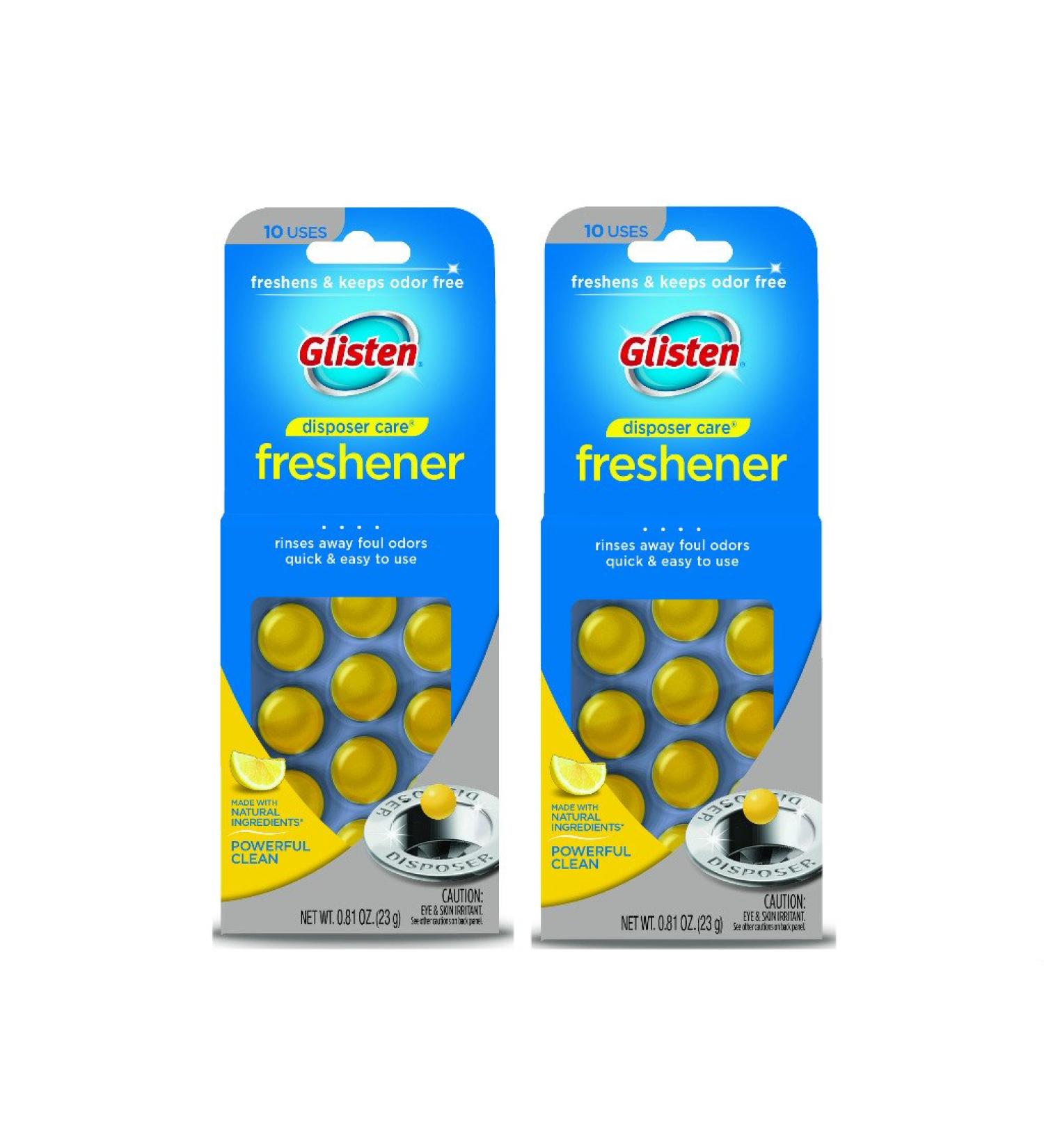 Glisten Garbage Disposer Freshener Lemon Scent 2-Pack - 0.81 Ounce x 2 - Buy Online on GoSupps.com