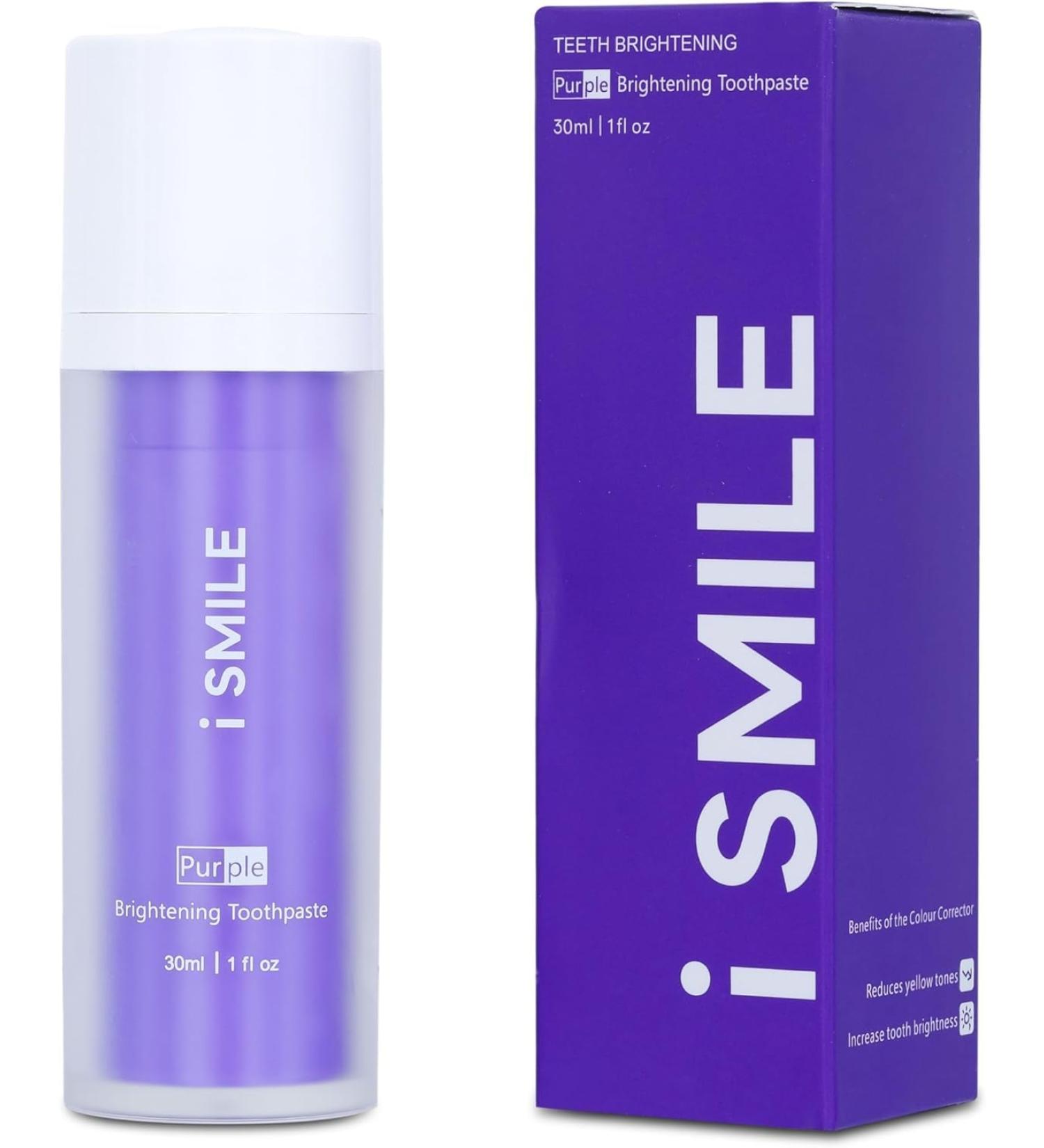 I Smile Purple Toothpaste Color Corrector Serum Brighten and Whiten Teeth 30ml - Buy Online on GoSupps.com