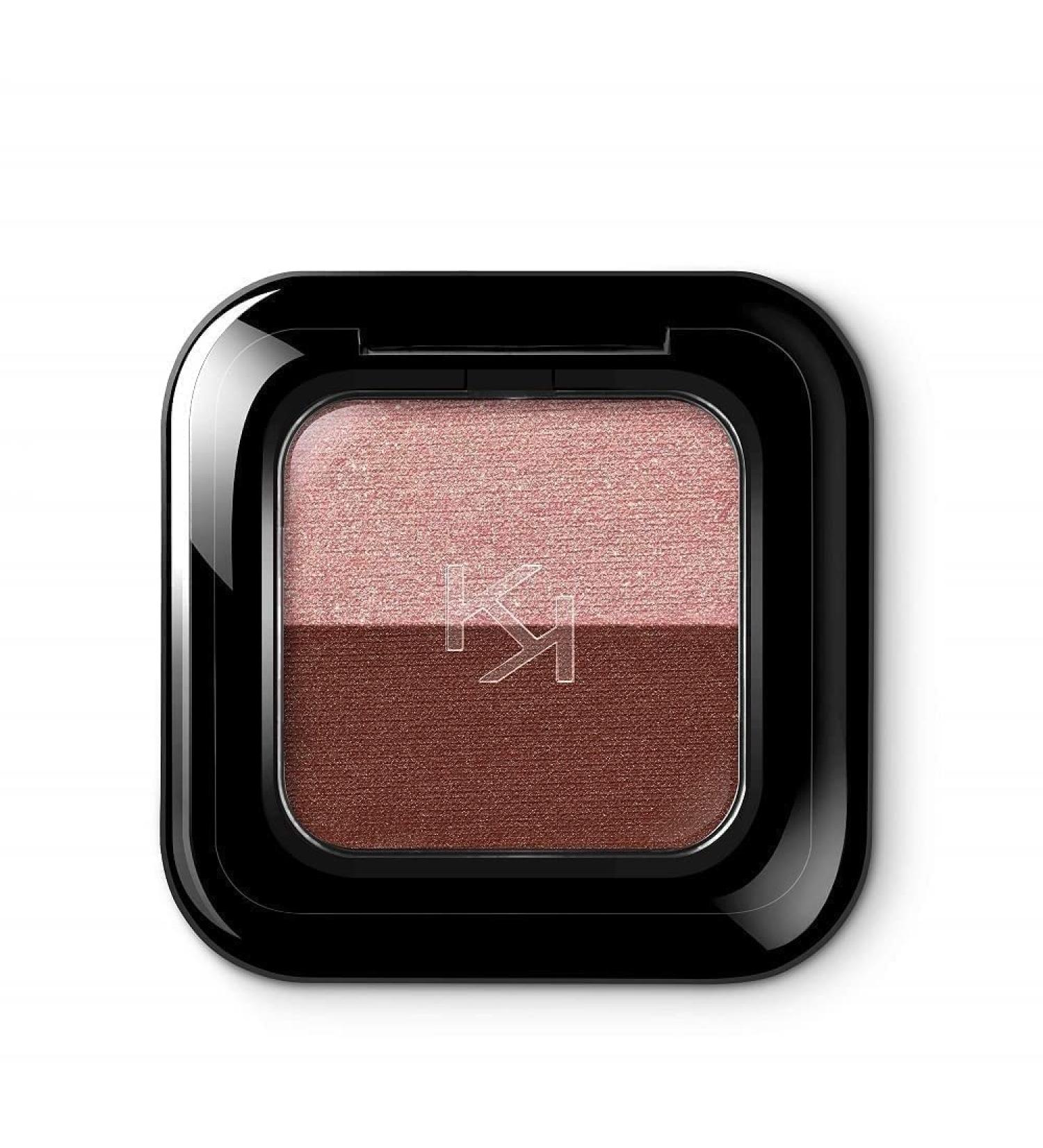 KIKO Milano Bright Duo Eyeshadow 12 | Duo eyeshadow with generous and intense color payoff 12 Coral / Dark Brick