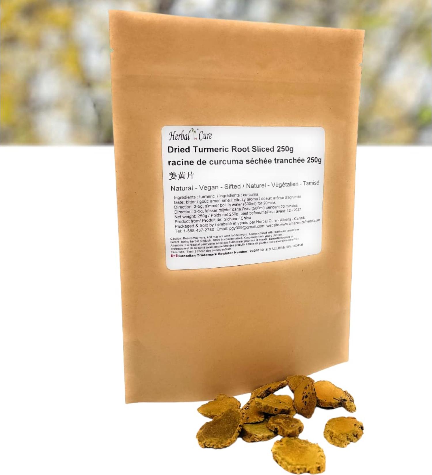 Herbal Cure - Curcuma_Turmeric Root Sliced 250g - Natural Vegan Fresh Aroma - Buy Online on GoSupps.com