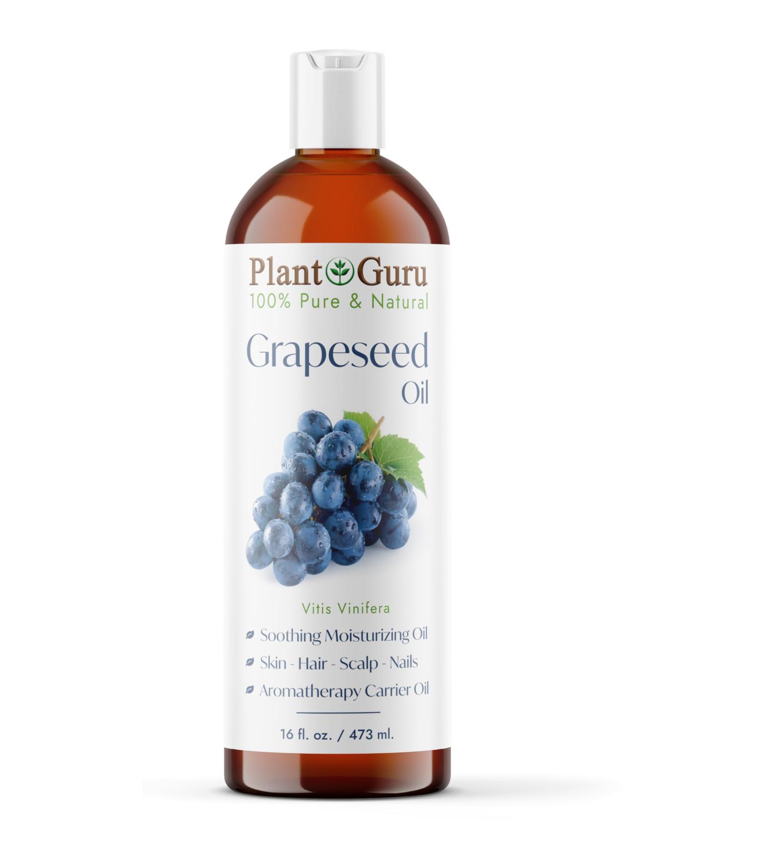 Grapeseed Oil 16 fl. oz. | Cold Pressed 100% Pure Natural Carrier for Skin Hair & Body Moisturizer - Ideal for Creams Lotions Lip Balm & Soap Making - Buy Online on GoSupps.com