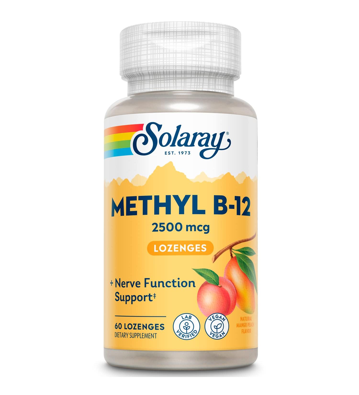 SOLARAY B 12 Methyl Lozenge Supplement 2500mcg | 60 Count