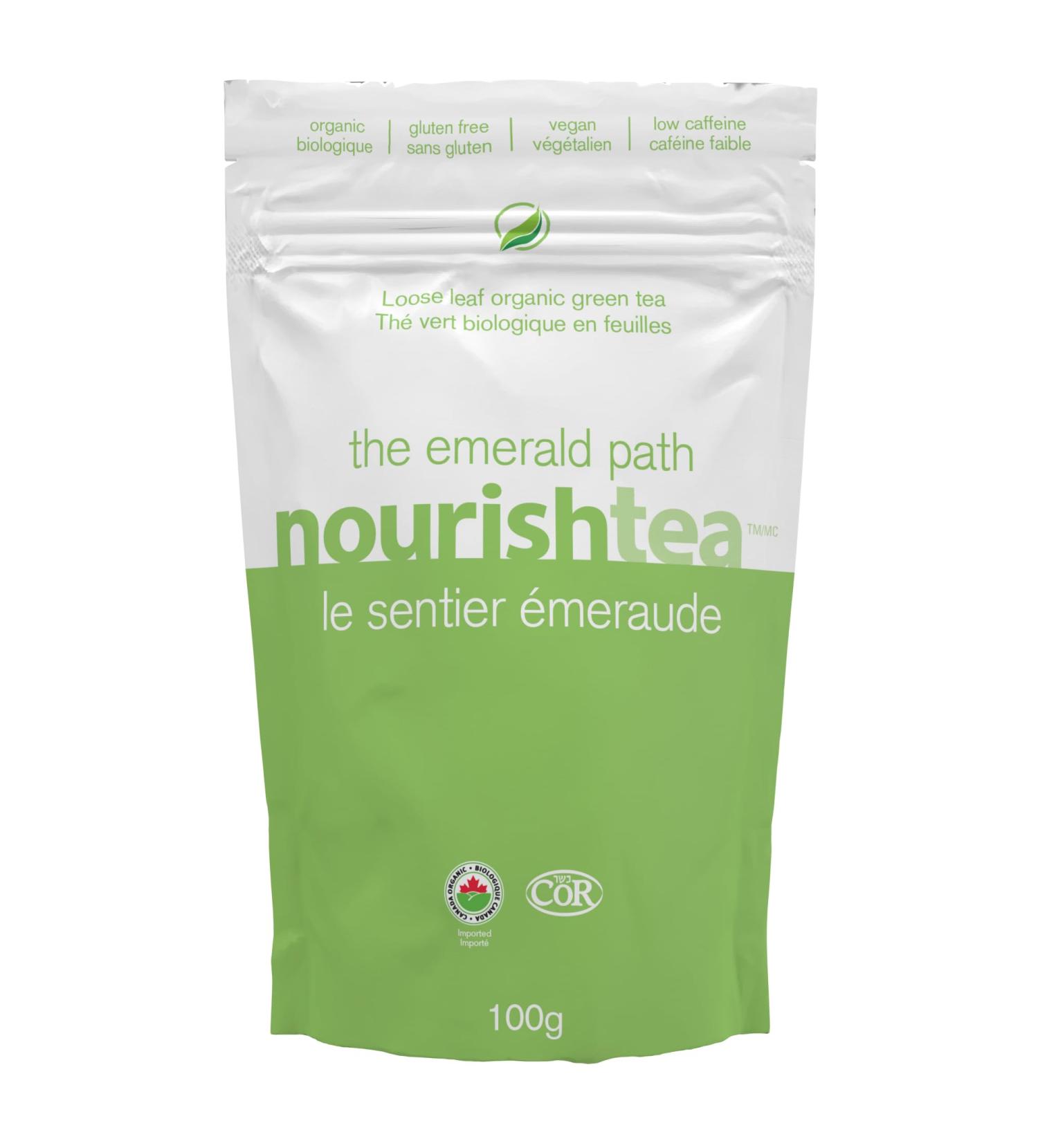 Nourishtea - The Emerald Path | Organic premium loose leaf green tea | Low-Caffeine | Brew over 40 cups | 100g Pouch - Buy Online on GoSupps.com