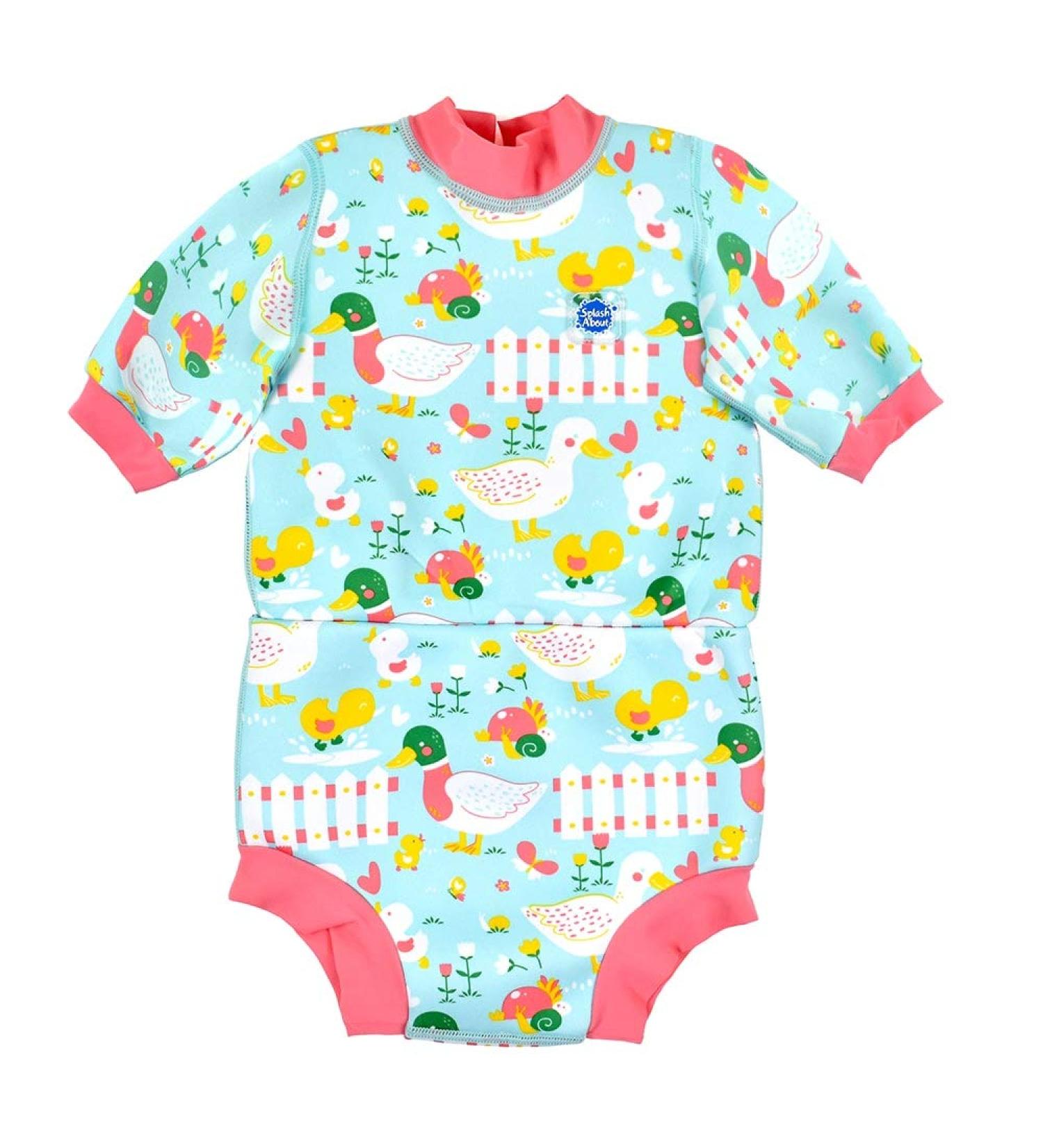 Splash About Happy Nappy Wetsuit with Reusable Swim Nappy - Little Ducks (3-8 Months) - Buy Online on GoSupps.com