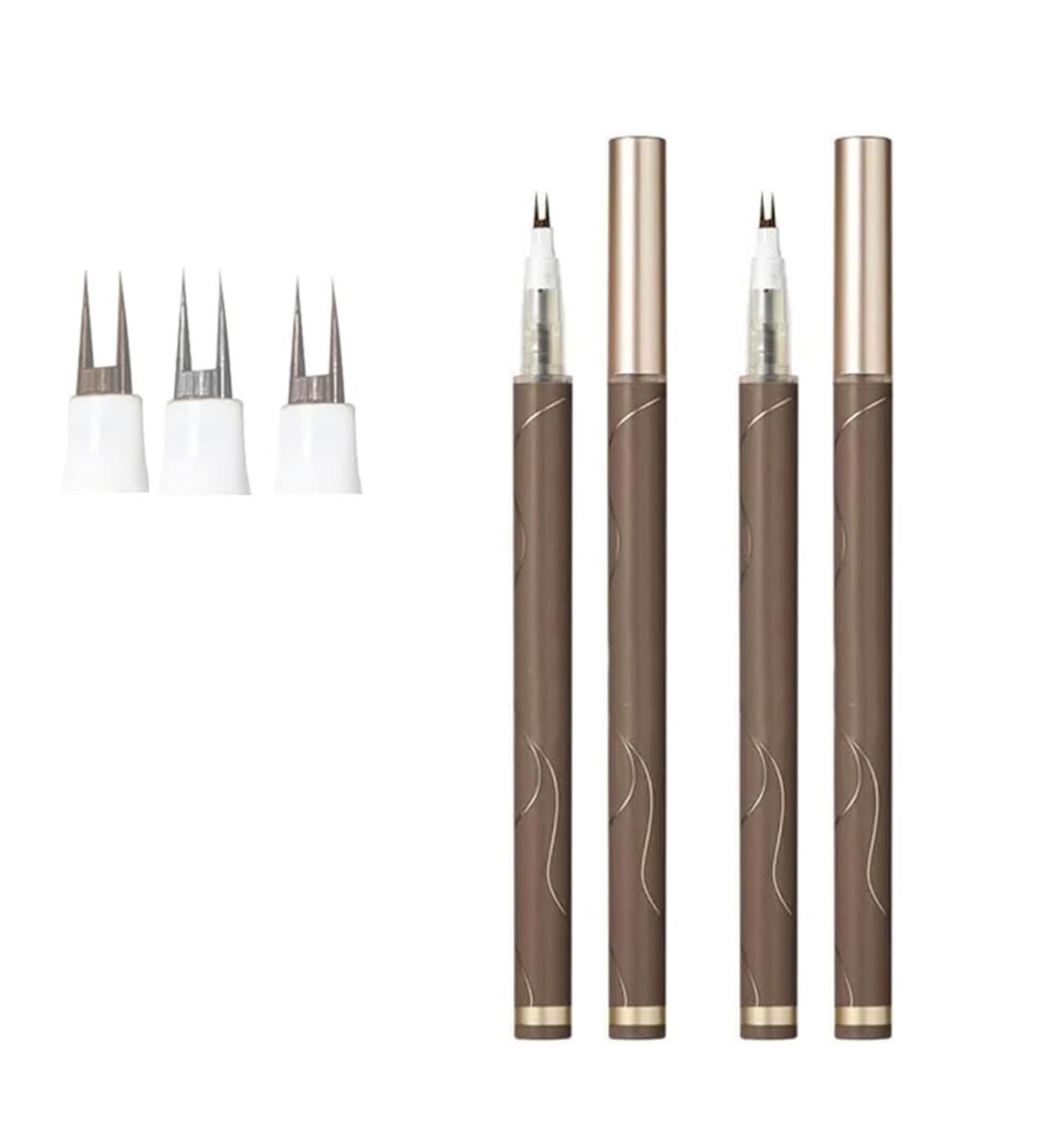 Double Tip Lower Eyelash Pencil 2024 Upgraded 3D Waterproof 2 Tip Eyelash Pen Eye Liner Liquid Eyeliner with Micro Fork Tip for Girls Women Natural Makeup Fine Stroke Eyebrow Pencil (2-PCS #2) - Buy Online on GoSupps.com