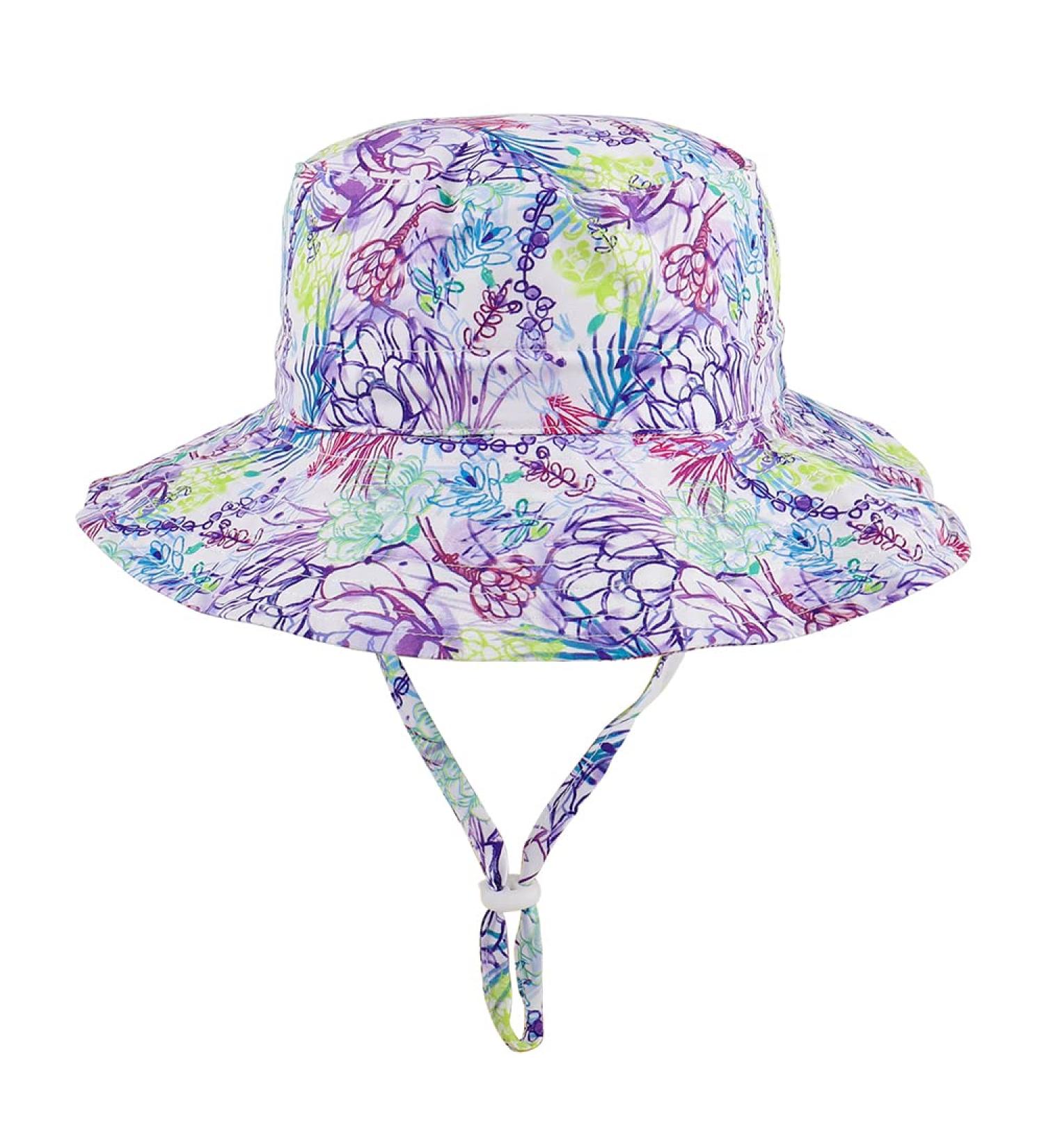 LACOFIA Toddler Baby Sun Hat | Unisex Kids Summer Bucket Hat | Wide Brim for Outdoor Swim Beach Pool | Adjustable 3-7 Years | B-Purple - Buy Online on GoSupps.com