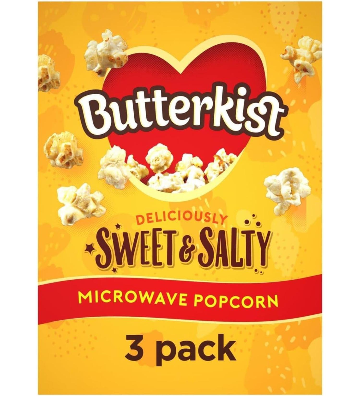 Butterkist Microwave Popcorn 3x60g (10 Sweet & Salty) Sweet-And-Salty 60 g (Pack of 1)