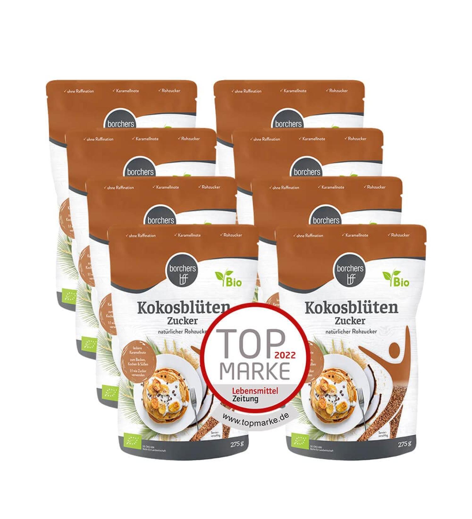 Borchers Organic Coconut Blossom Sugar - Naturally Sweet Caramel & Vanilla Notes 1:1 Sugar Substitute 275g - Perfect for Food & Drinks - Buy Online on GoSupps.com