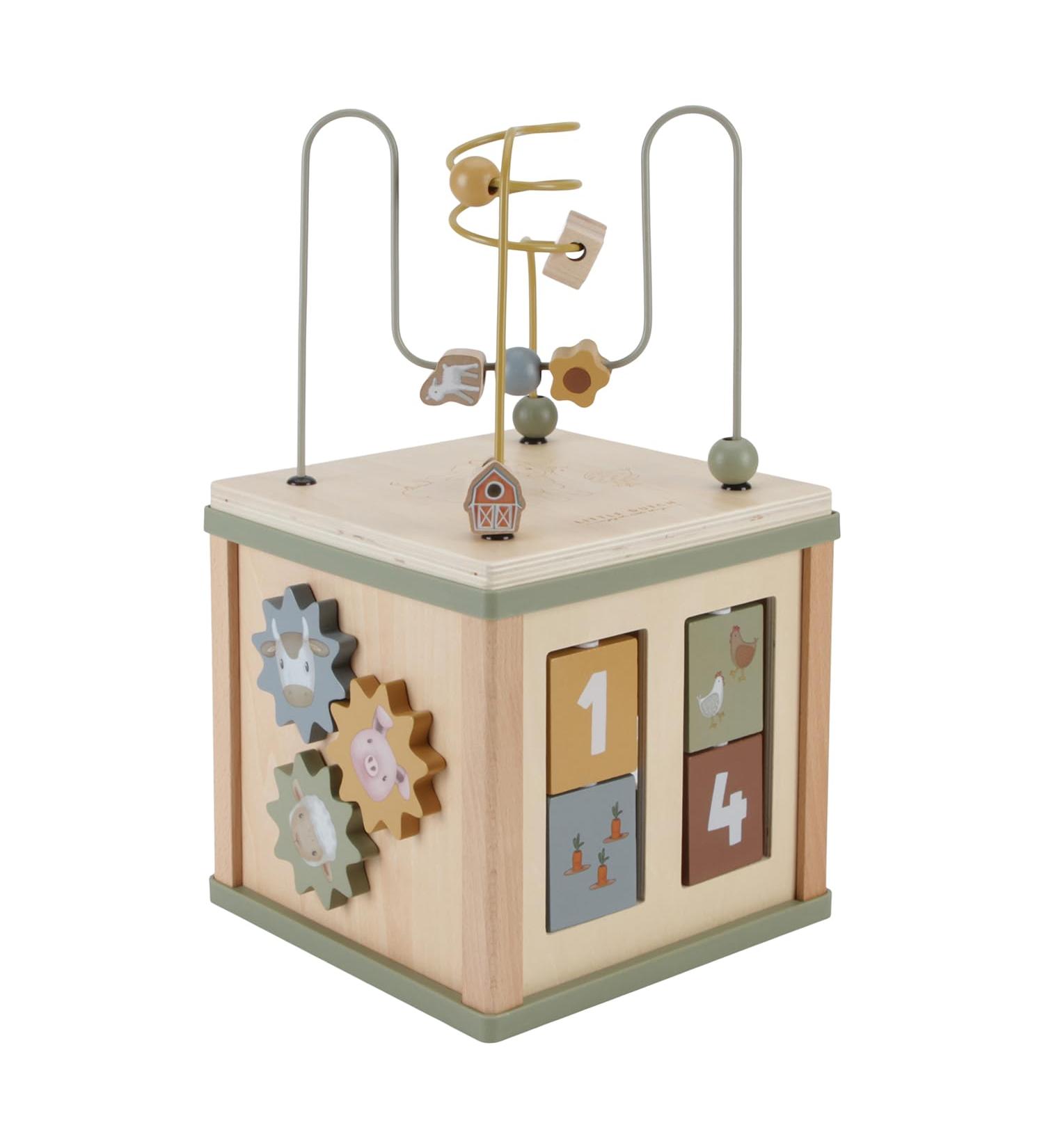 Buy Little Dutch 7131 FSC Wooden Activity Cube - Green Motor Skills Loop | Little Farm - International Shipping Available - Buy Online on GoSupps.com