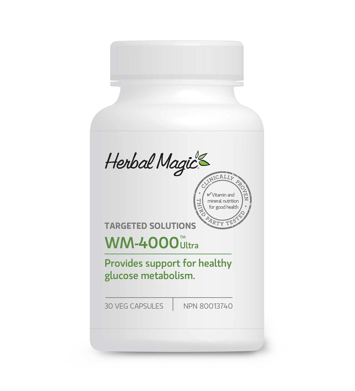 Herbal Magic WM-4000 Ultra Glucose Metabolism Management Supplement for Women & Men with Chromium + B Vitamins to Balance Energy Non-GMO Vegetable Capsules - Buy Online on GoSupps.com