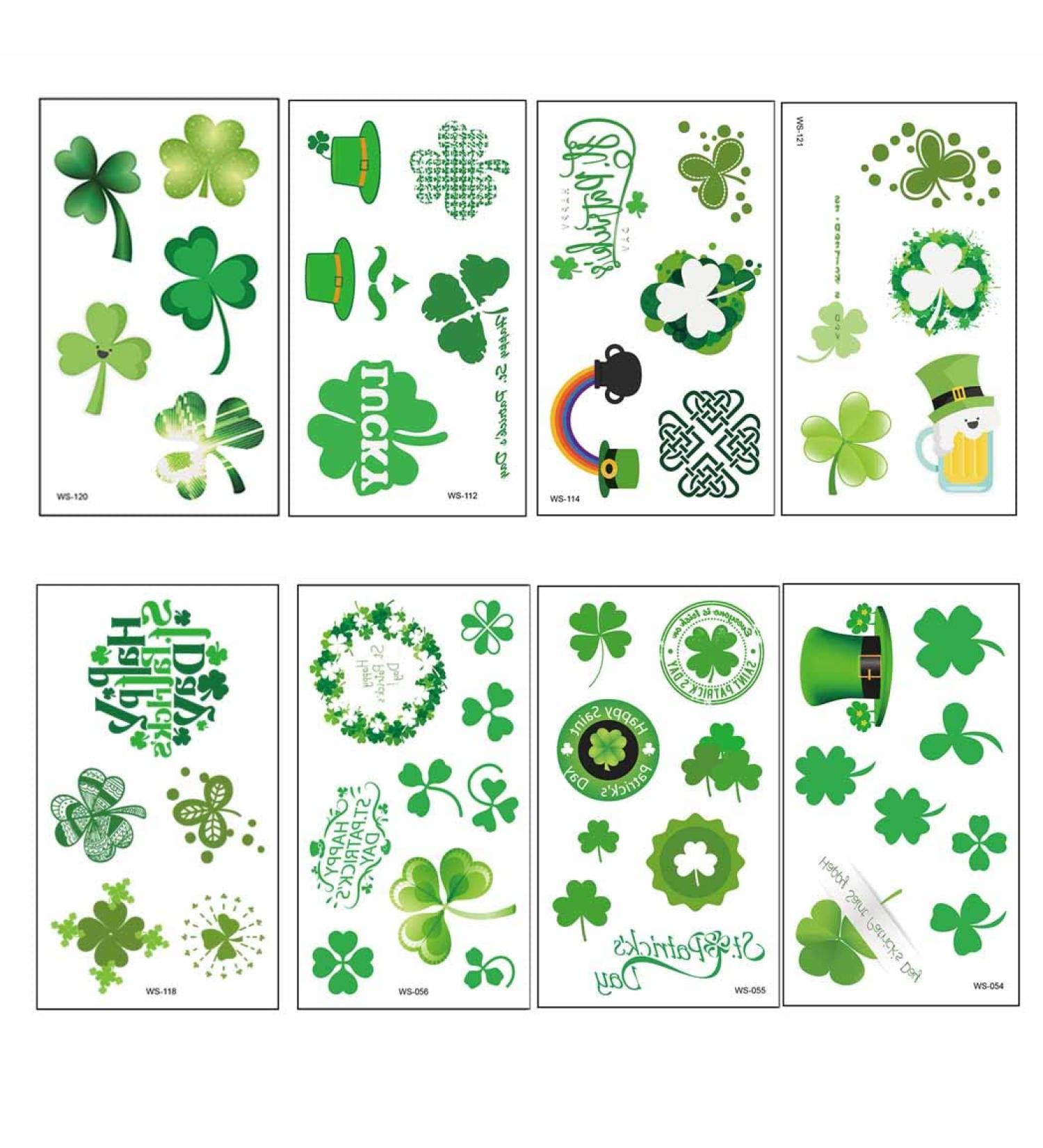 Zoestar St. Patrick's Day Irish Shamrock Tattoo Sticker Set for Women and Girls - Green Festival Rave Party Decorations (Style 2) - Buy Online on GoSupps.com