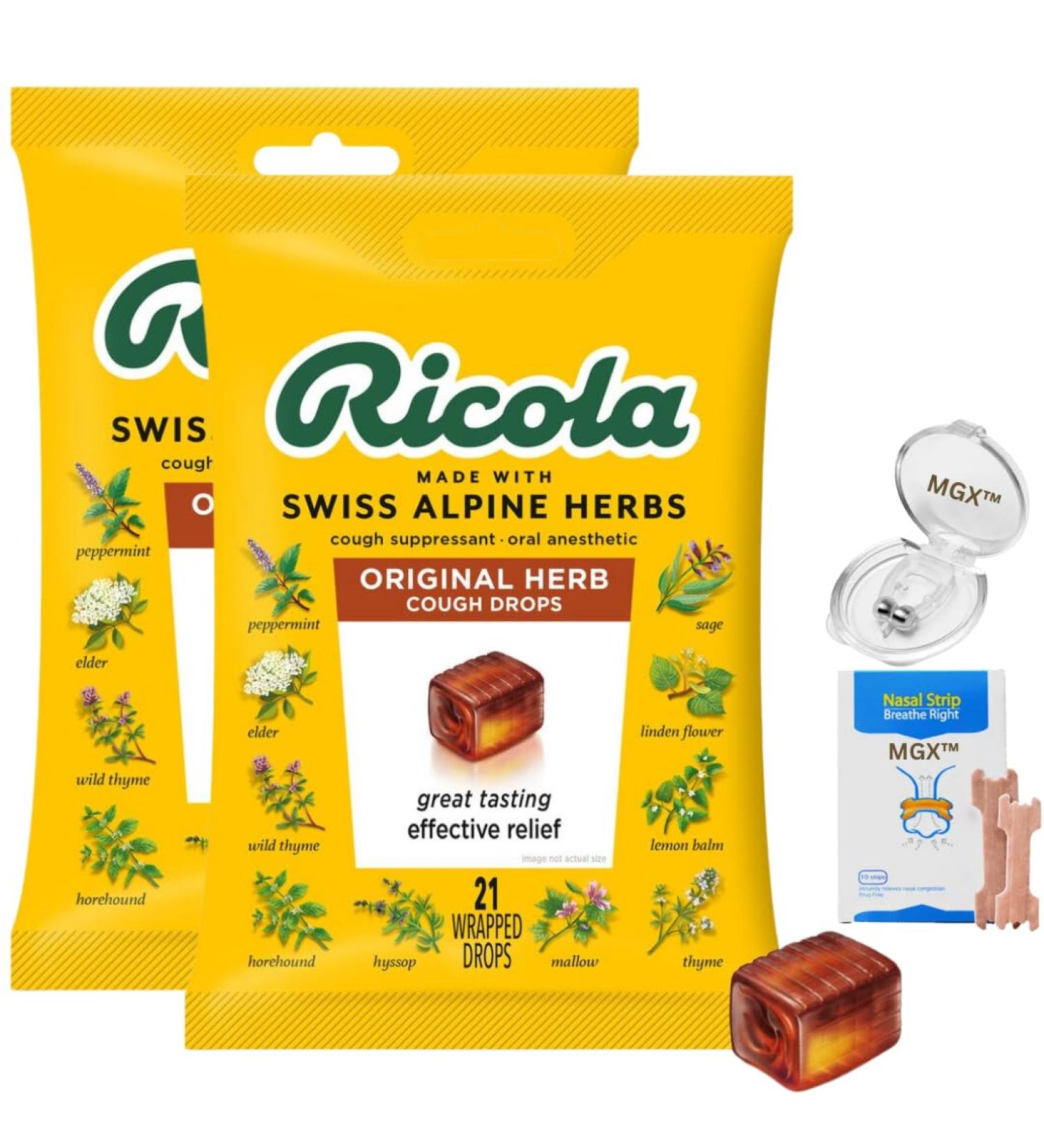 Mgx 10pk Nasal Strips & Silicone Anti-Snoring Clip | Bonus Sugar-Free Cough Suppressant Drops - Buy Online on GoSupps.com