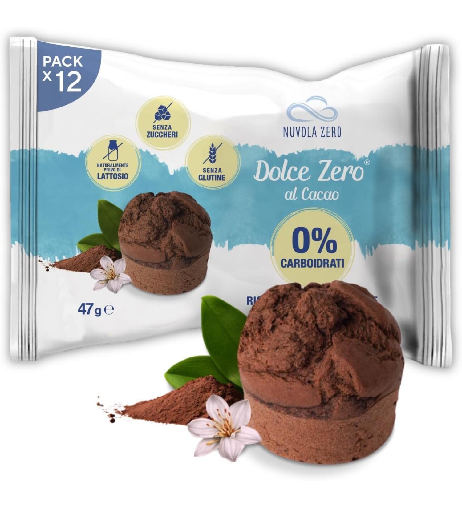 Nuvola Zero - Dolce Zero Cocoa Tartlet Carbohydrate-Free Sugar Free Lactose Free Gluten Free High Fiber Pack of 12 Mad - Buy Online on GoSupps.com