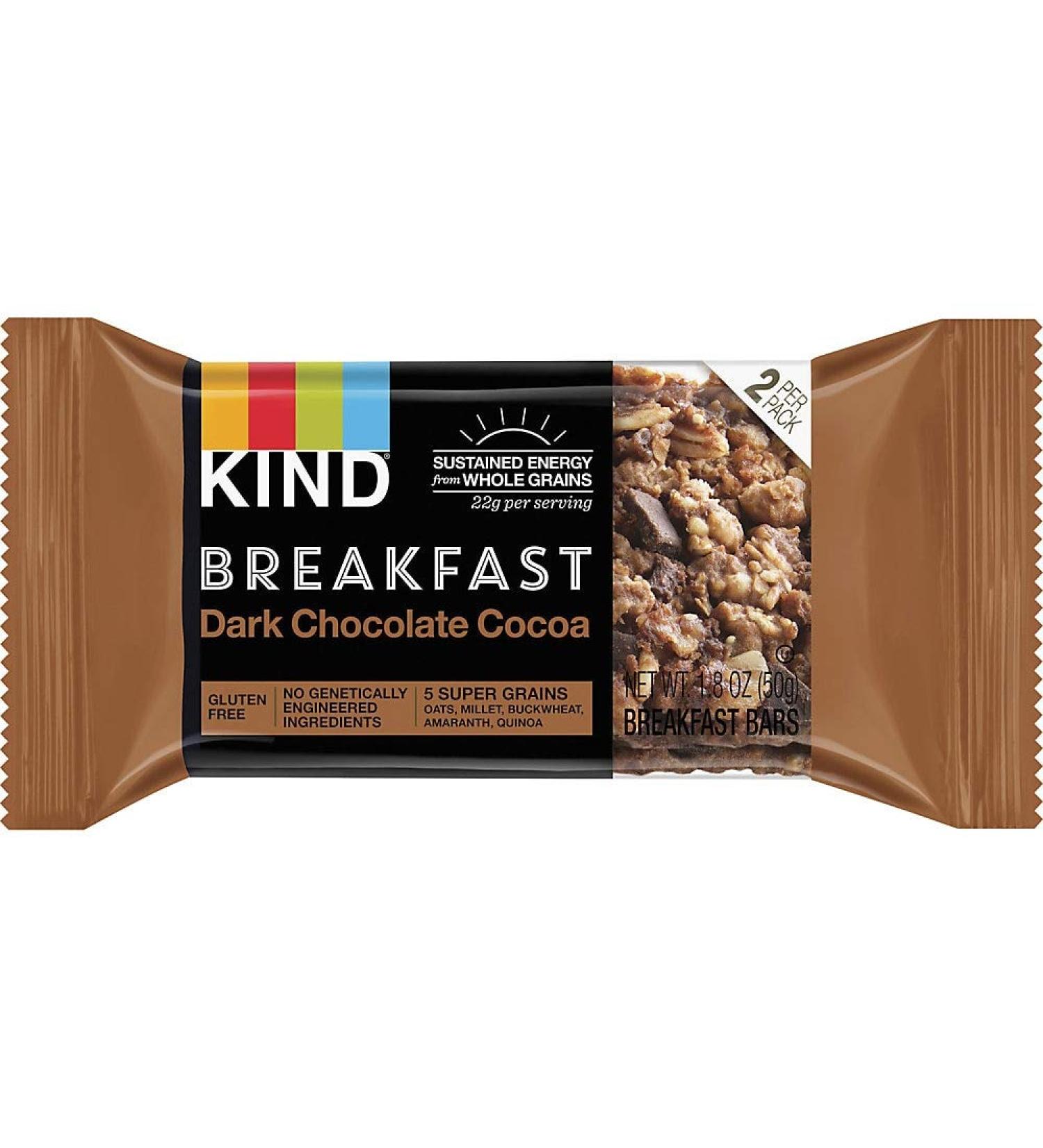 KIND Bars Breakfast Protein Dark Chocolate Cocoa 8 Pack - 2 Bars, 1.76 oz Each | Healthy Snack Option - Buy Online on GoSupps.com