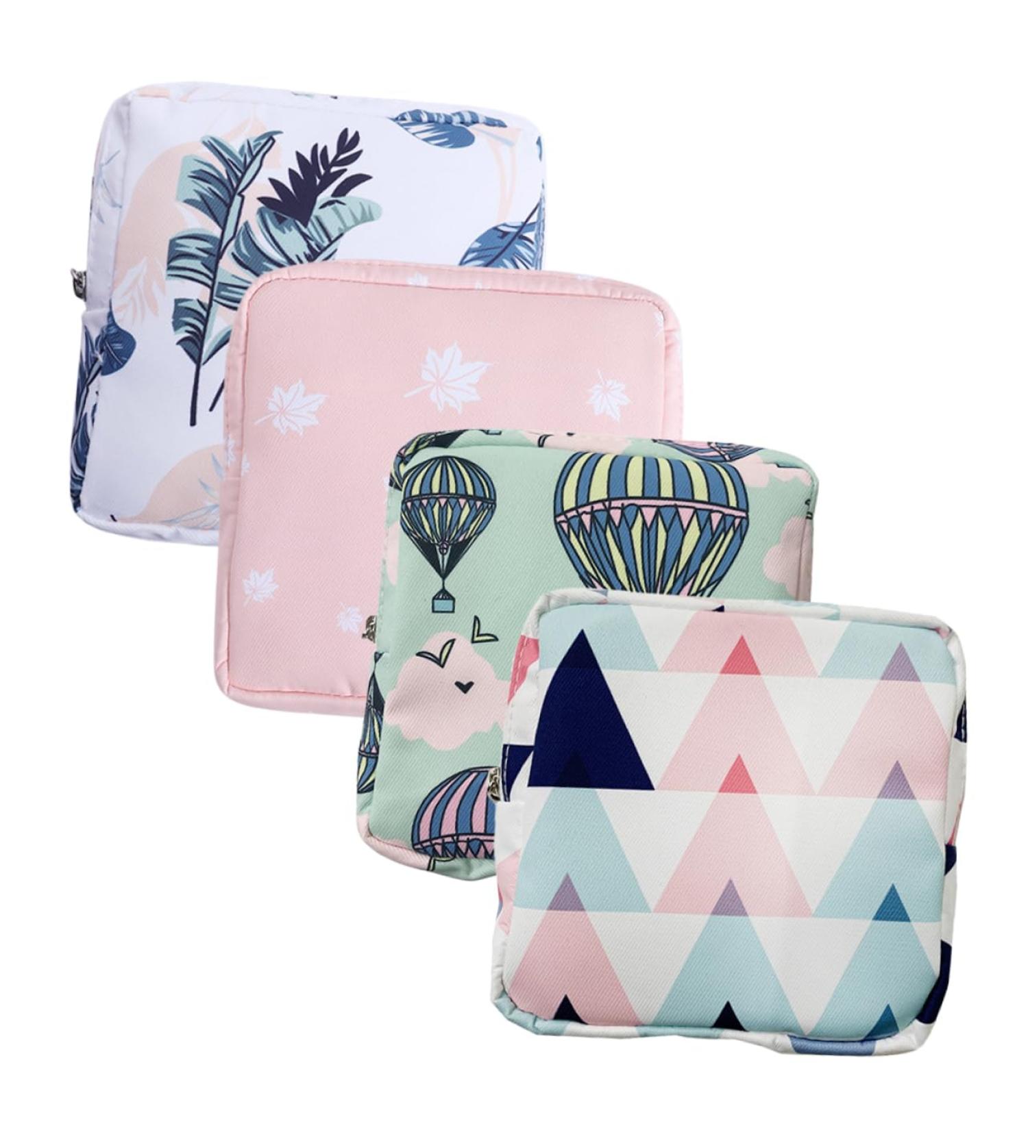 Oatipho 4-Piece Travel Storage Bags for Women | Washable Cotton Pad Coin Napkin & Tampon Holders - Ideal for Period Essentials & Organization - Buy Online on GoSupps.com