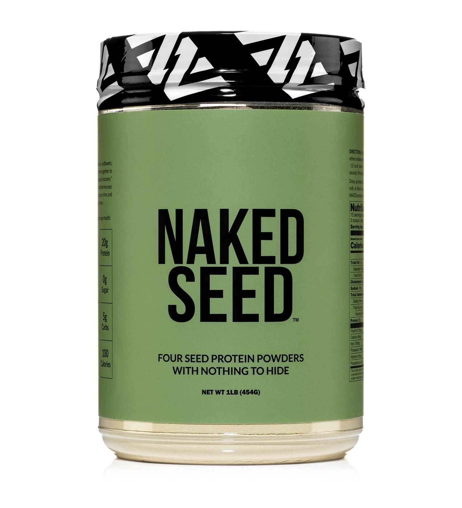 Naked Seed 4 Seed Protein Powder - Chia, Watermelon, Sunflower & Pumpkin - Gluten-Free, Soy Free, Vegan - 15 Servings - Buy Online on GoSupps.com