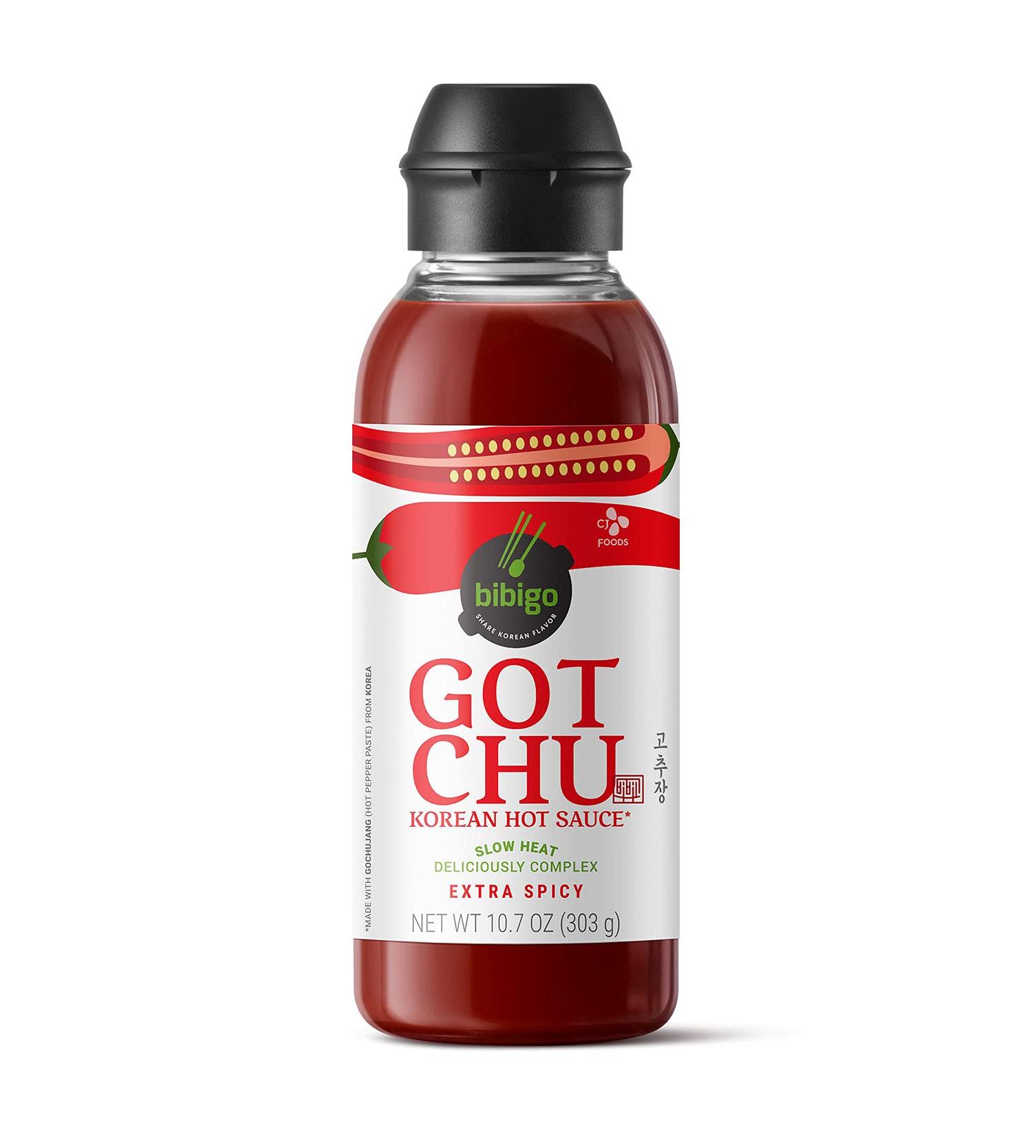 Bibigo GOTCHU Xtra Spicy Korean Hot Sauce 10.7 Oz - Gochujang Fermented Pepper Paste | Low Heat Sweet-Spicy-Savory Flavor | Squeeze Bottle - Buy Online on GoSupps.com